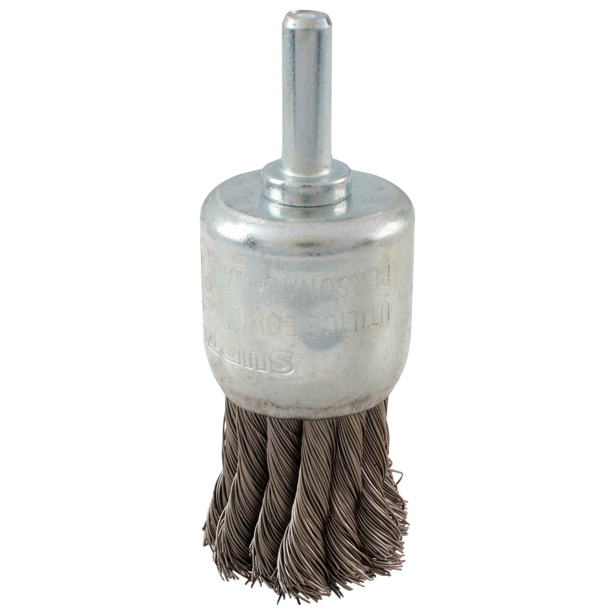 Carda copa trenzada alambre grueso 1-1/8" x 0.50 mm con zanco 1/4" Surtek