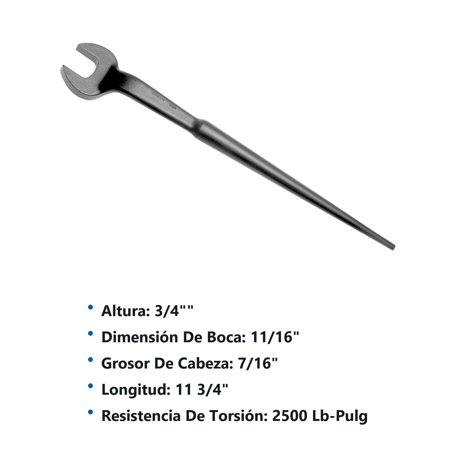 Llave estructural con boca española fosfatizada en pulgadas, 11/16" Urrea - Imagen 2