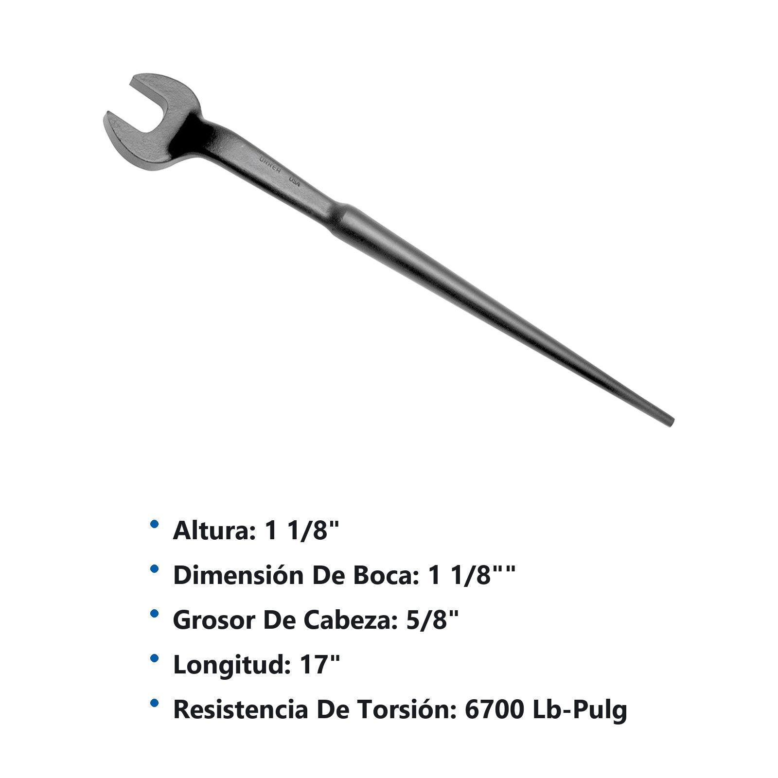 Llave estructural con boca española fosfatizada en pulgadas, 1-1/8" Urrea - Imagen 2