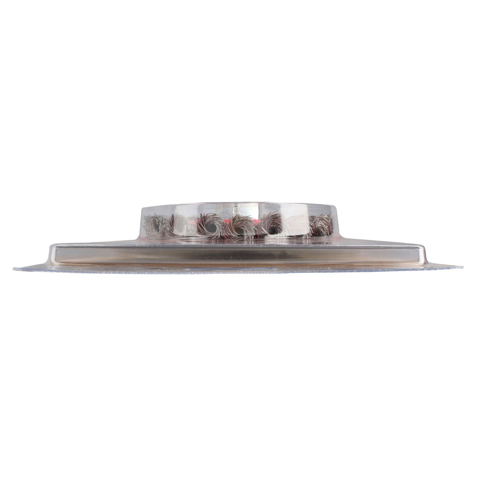 Carda circular trenzada alambre delgado de acero inoxidable 4" x 0.35 mm con rosca 5/8" Urrea - Imagen 4