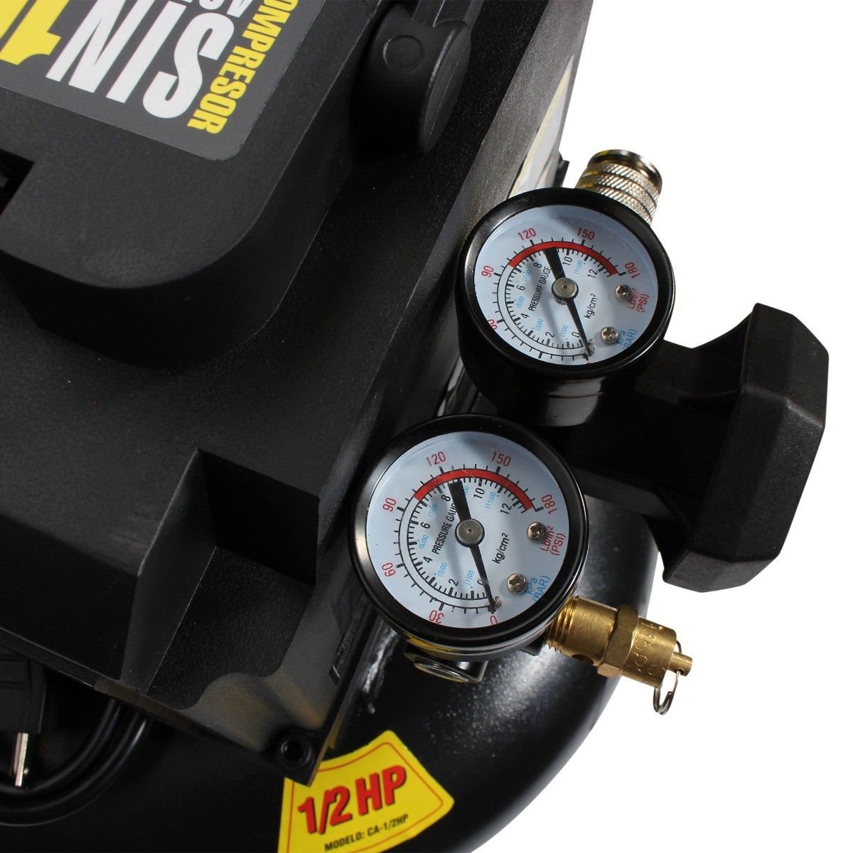 MIKELS CA-1/2HP Compresor de aire 1/2 HP, tipo hamburguesa (11 lts) LIBRE DE ACEITE