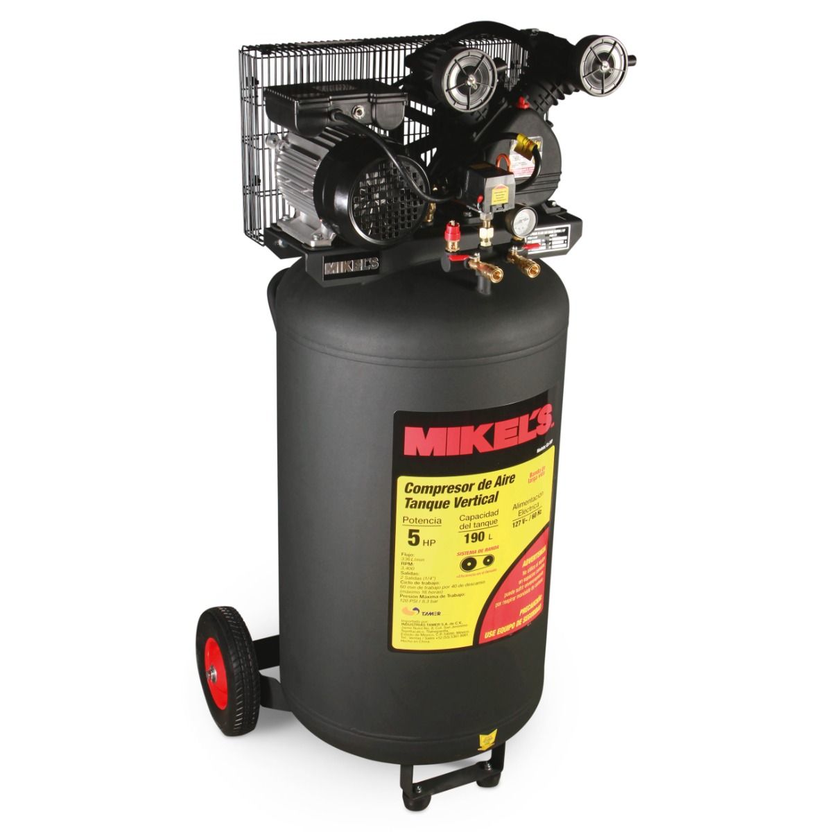 MIKELS CA-5HP Compresor de aire 5 HP (190 lts) - Imagen 3