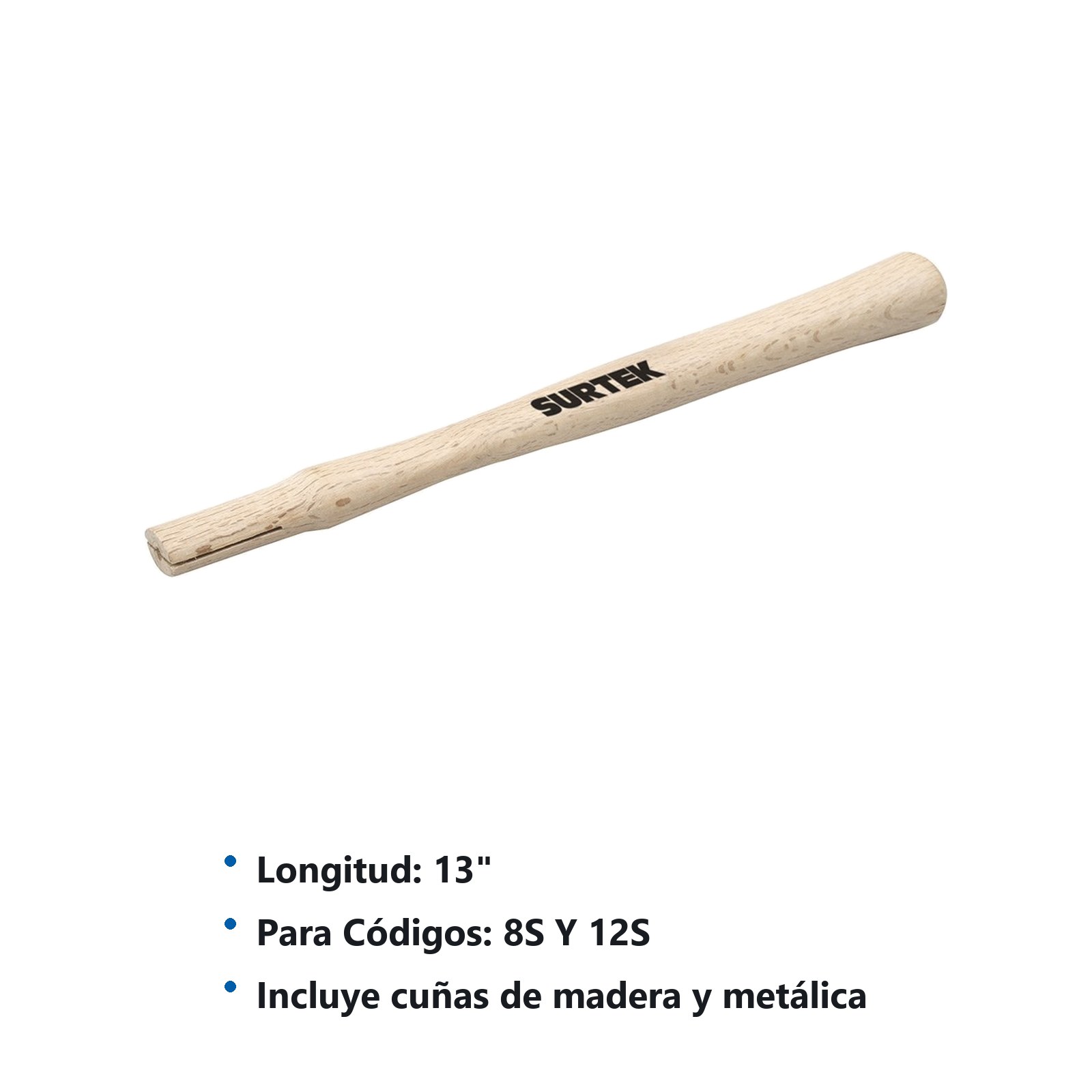 Repuesto para martillo de bola con mango de madera de 13", 8S-12S Surtek - Imagen 2