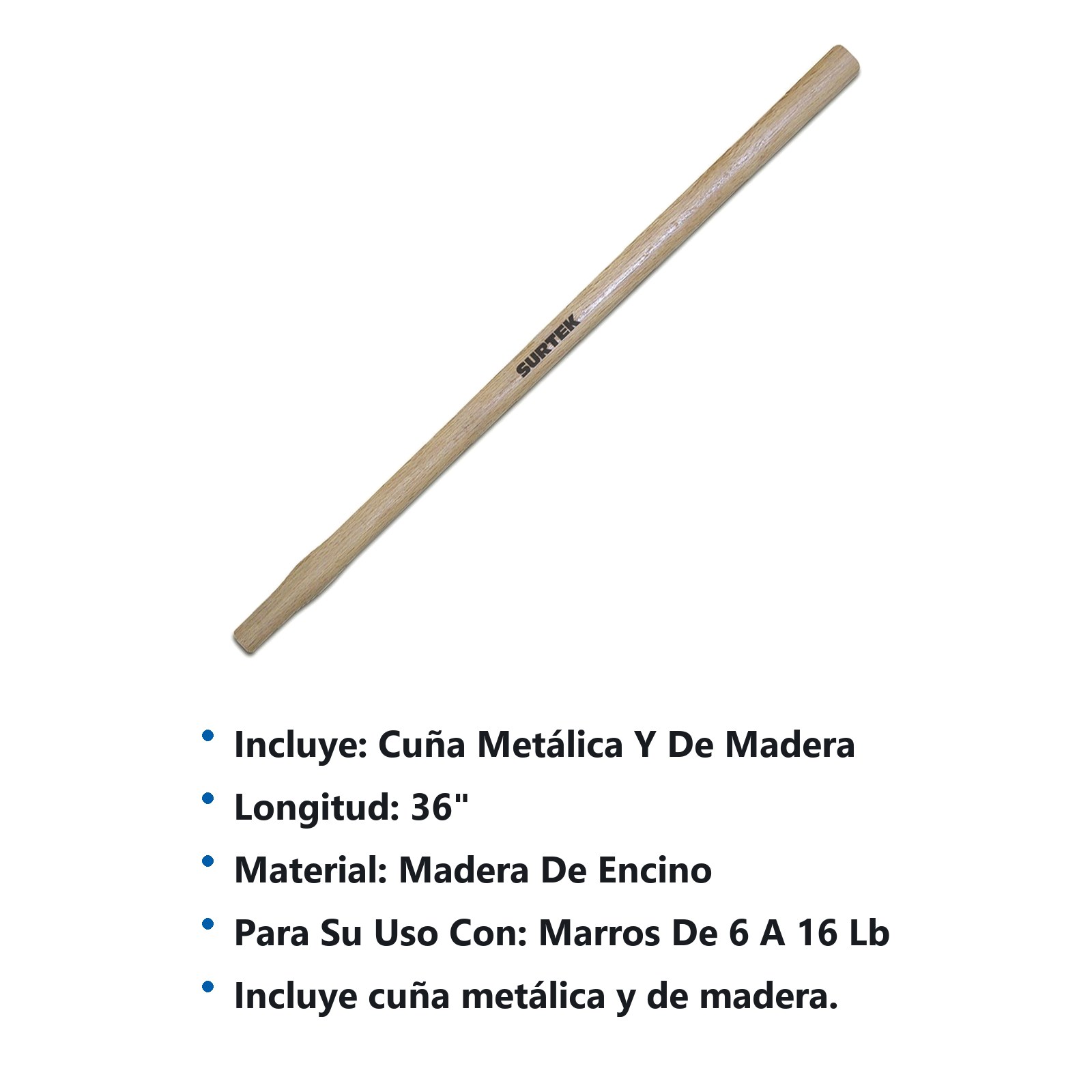 Repuesto para marro mango de madera de 36",  MARR6 Surtek - Imagen 3