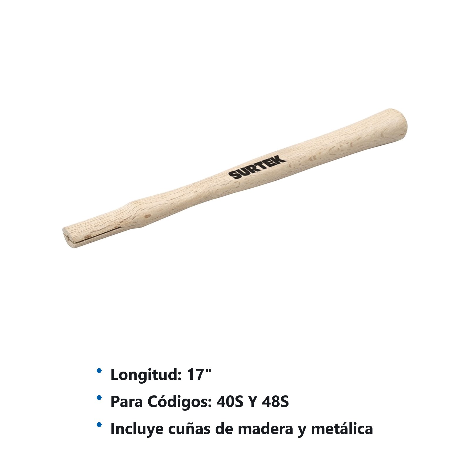 Repuesto para martillo de bola con mango de madera de 17", 40S-48S Surtek - Imagen 2