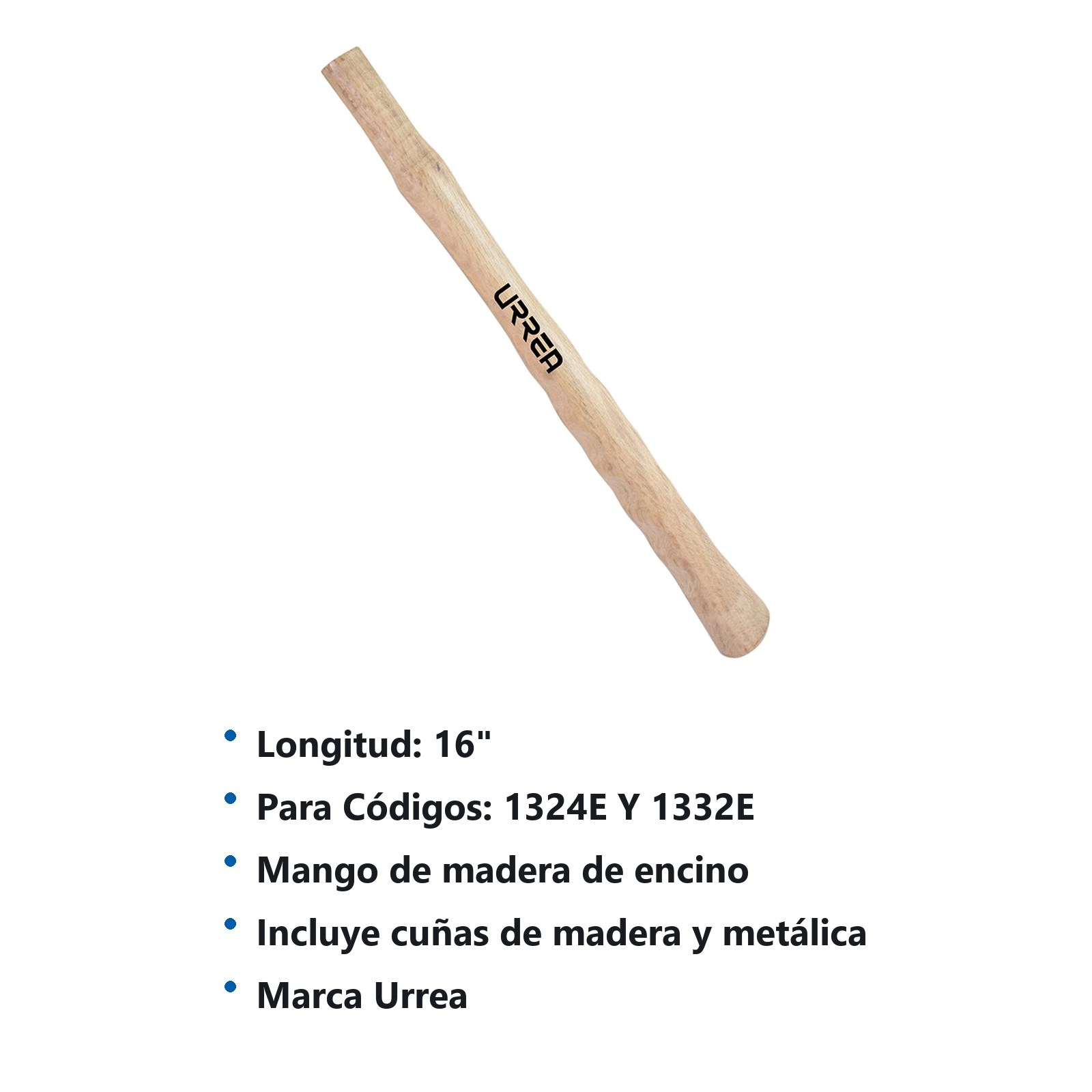 Repuesto para martillo de bola mango de madera estriado de 16", 1324E y 1332E Urrea - Imagen 2