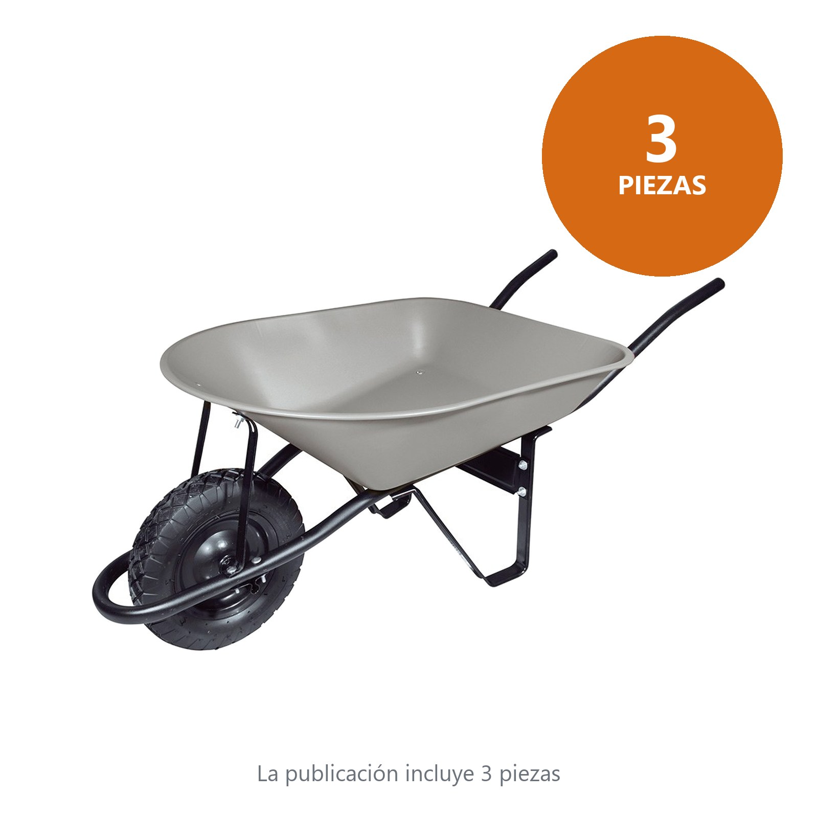 Carretilla con bastidor metálico 4.5 Ft3 llanta neumática de 2 capas Foy - Imagen 2