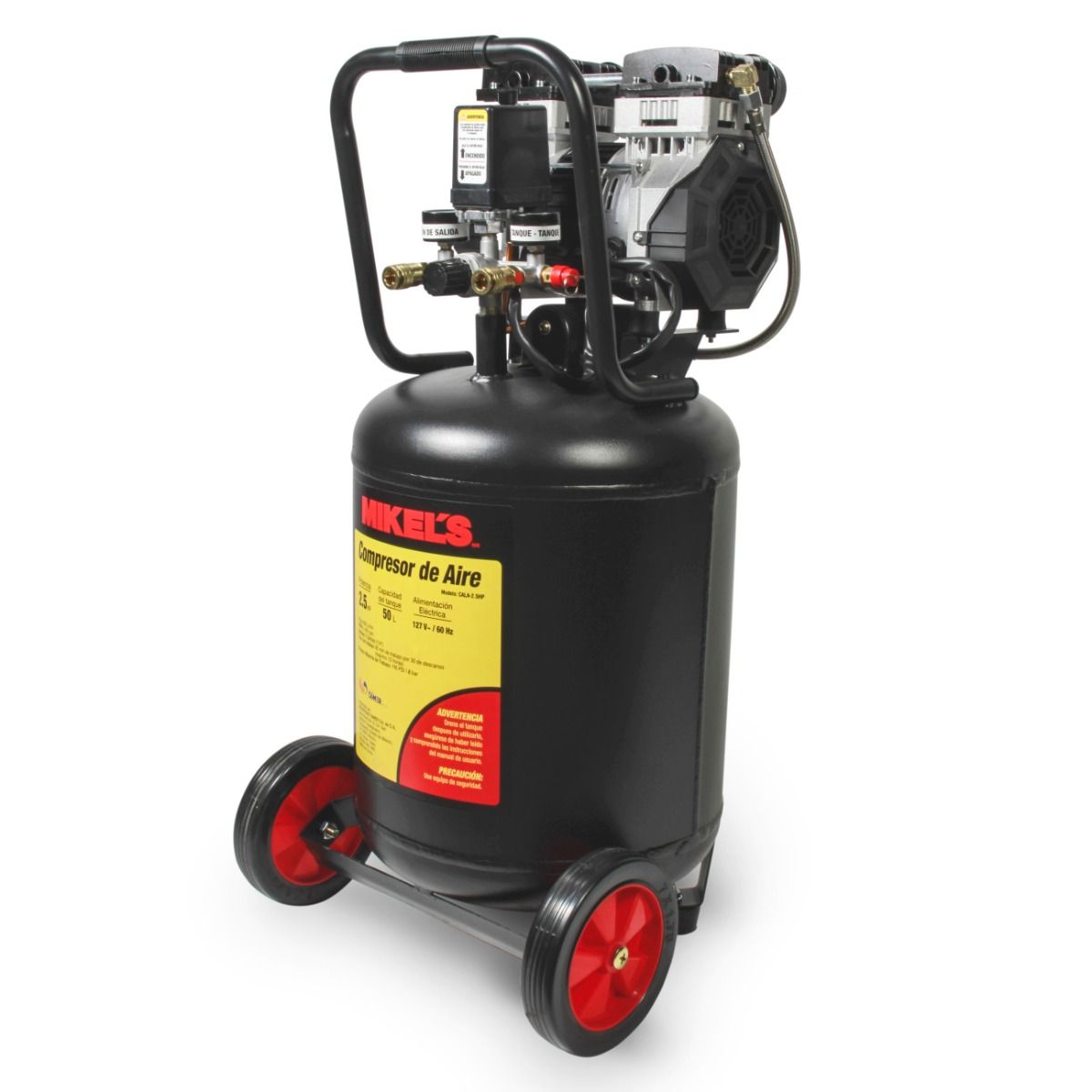 MIKELS CALA-2.5HP Compresor de aire 2.5 HP (50 lts) LIBRE DE ACEITE - Imagen 3