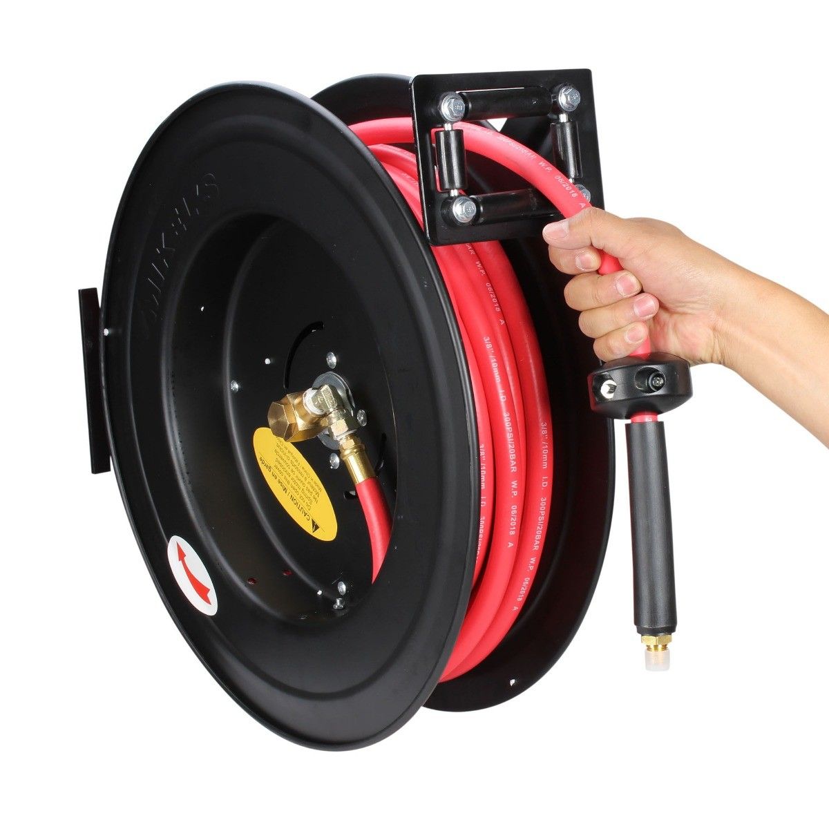 MIKELS CAM-2 Carrete de acero con manguera, 3/8” sistema retráctil (15 mts)