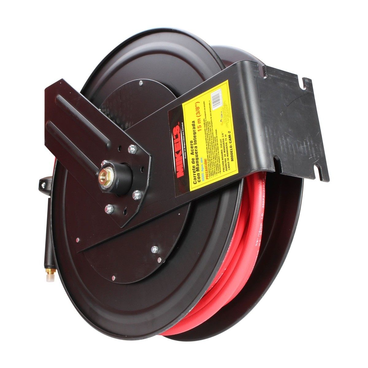 MIKELS CAM-2 Carrete de acero con manguera, 3/8” sistema retráctil (15 mts) - Imagen 3