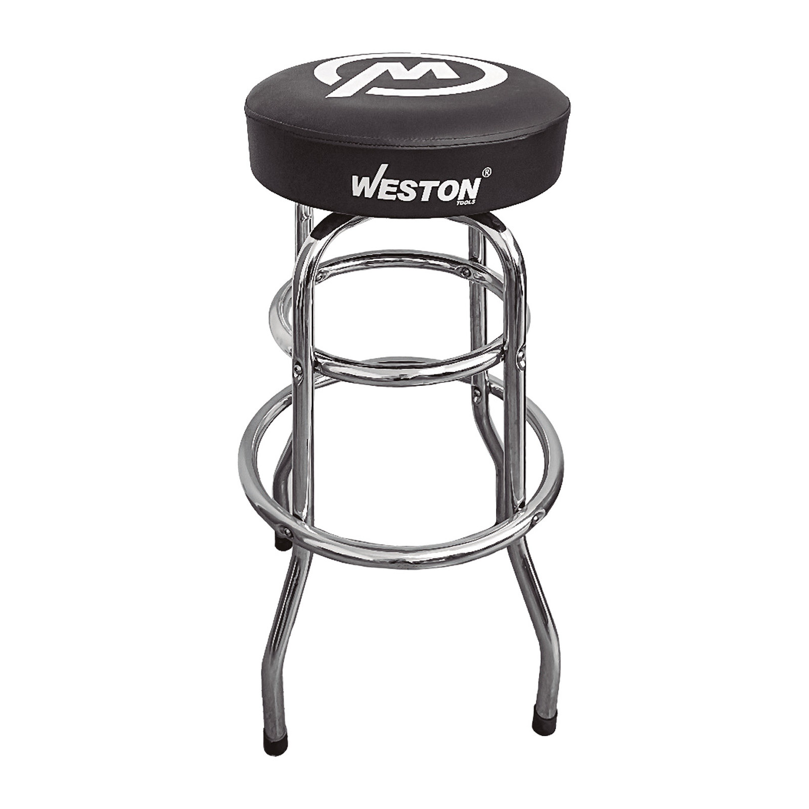 Banco Metálico Giratorio 360° con Espuma de PU Gruesa Negro Mate WESTON – Asiento Ø 35.5 cm