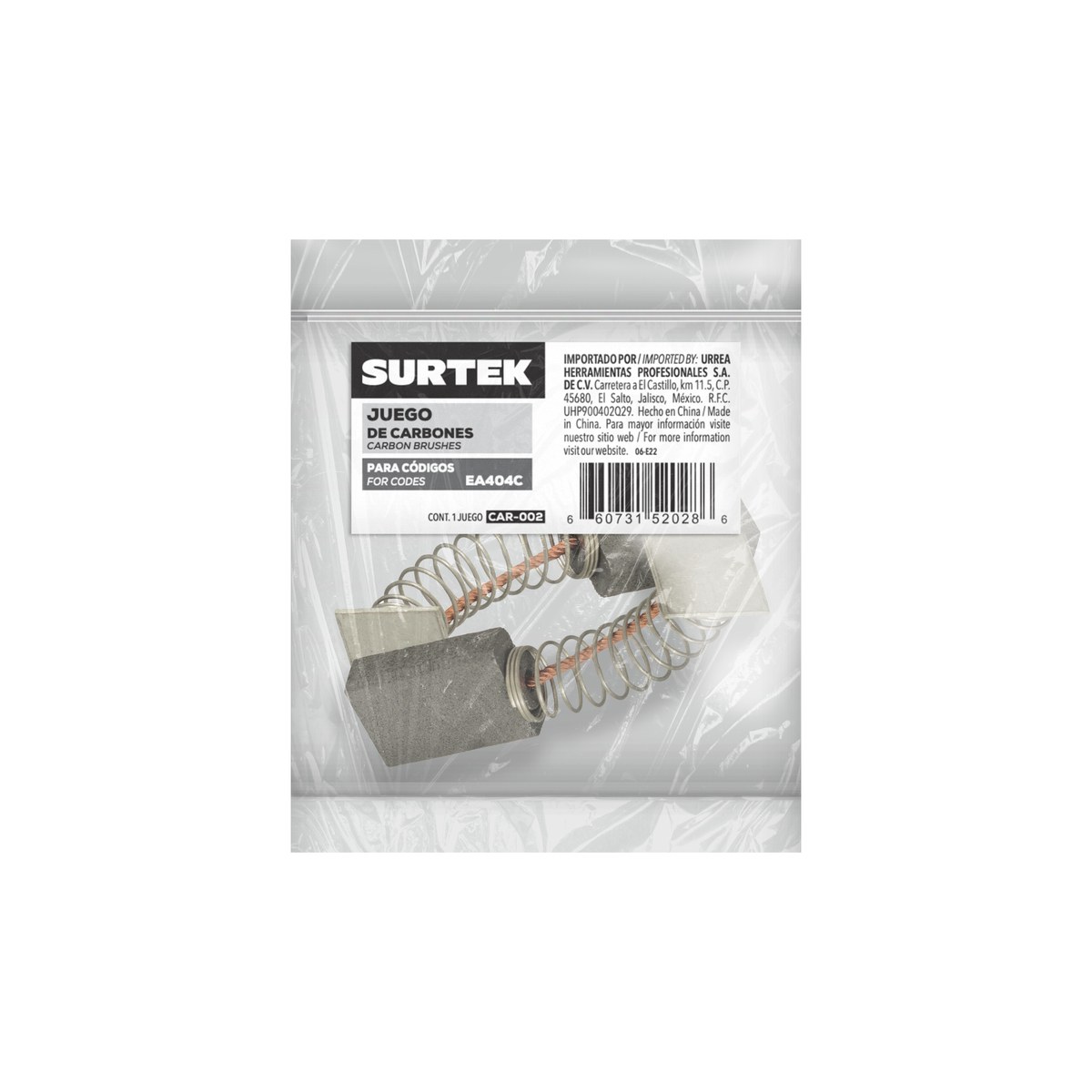 Juego de carbones para EA607A, 2 piezas Surtek