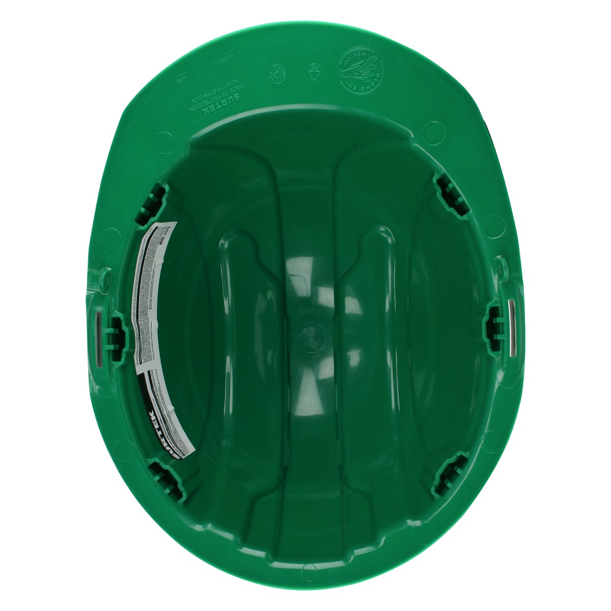 Casco de seguridad con ajuste de intervalos de 4 puntos, color verde Surtek - Imagen 2