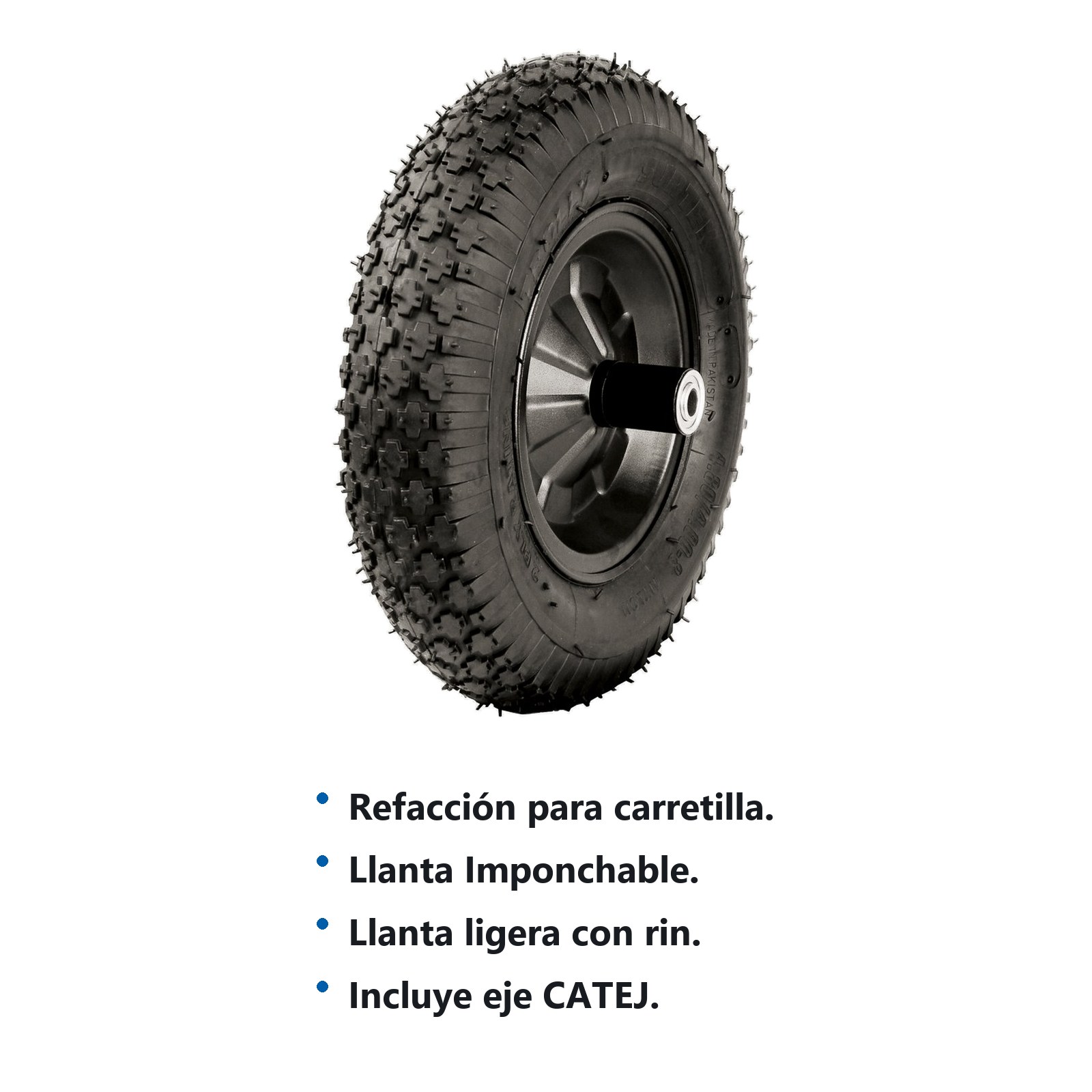 Llanta neumática 2 capas de 16" con rin para carretilla Surtek - Imagen 2