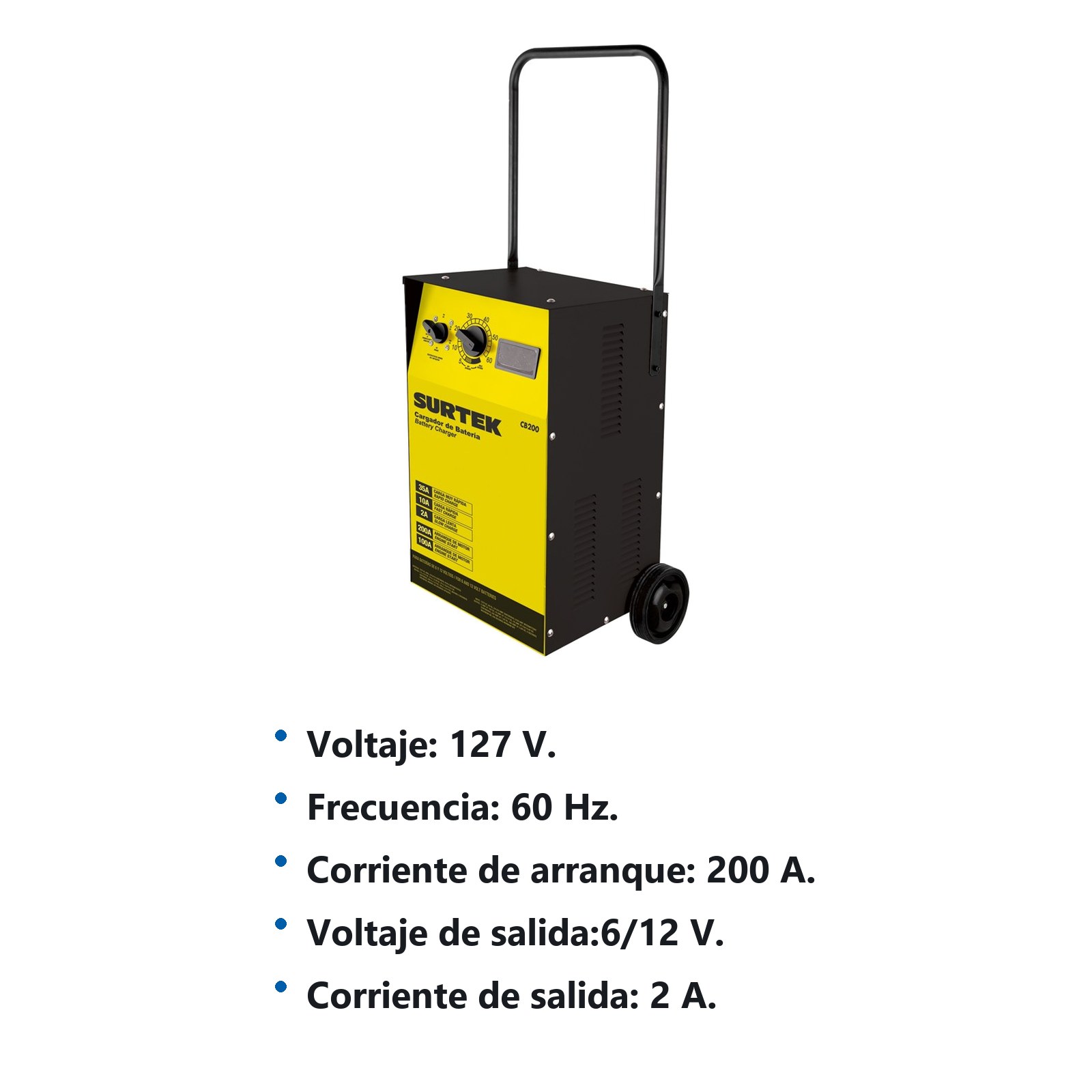 Cargador de bateria 200 A Surtek - Imagen 2