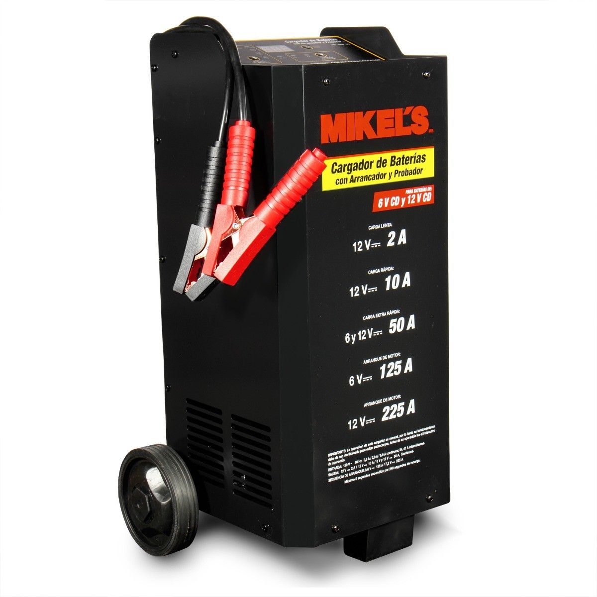 MIKELS CBAP-225 Cargador baterías con arrancador y amperímetro (2/10/50/125/225 amp)