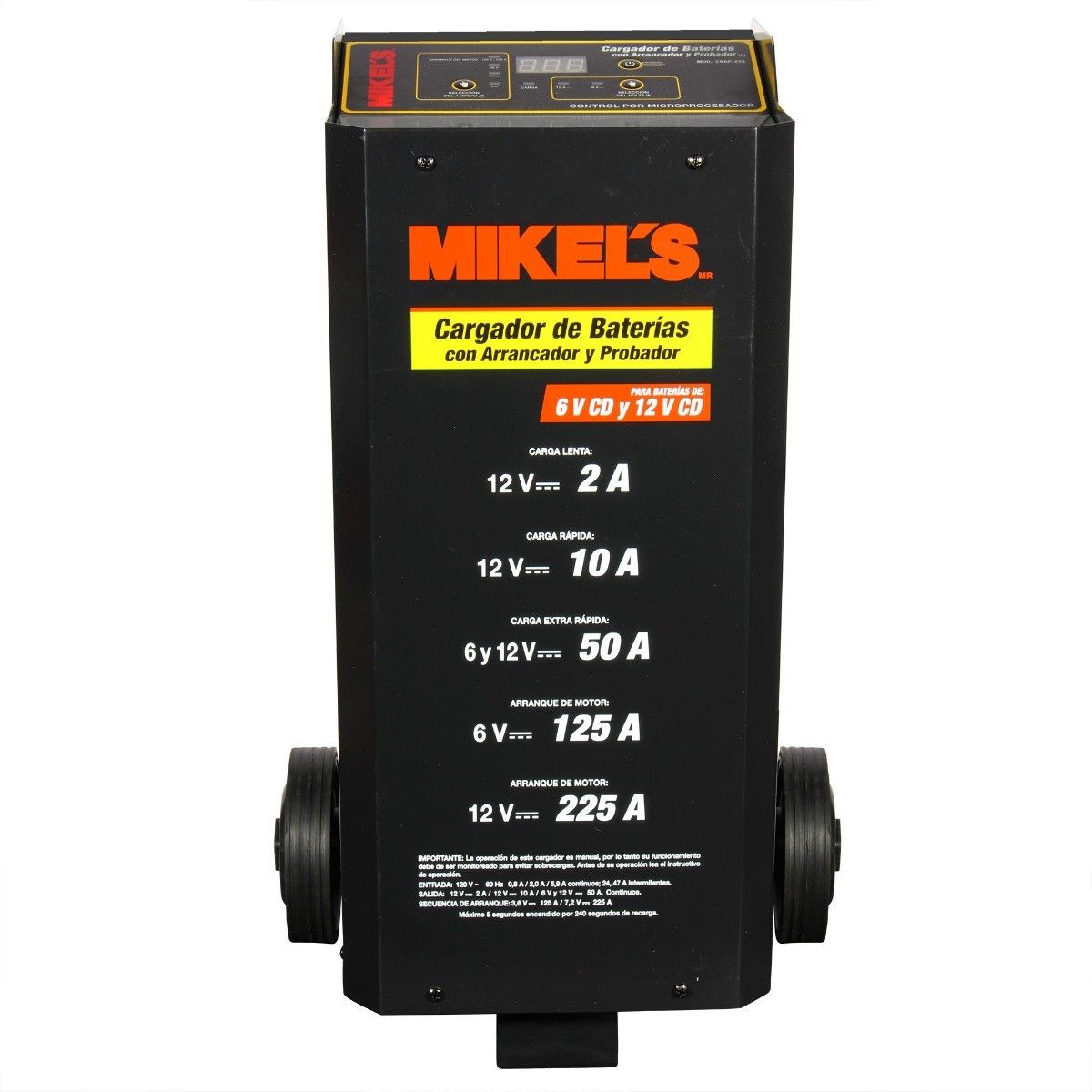 MIKELS CBAP-225 Cargador baterías con arrancador y amperímetro (2/10/50/125/225 amp) - Imagen 2