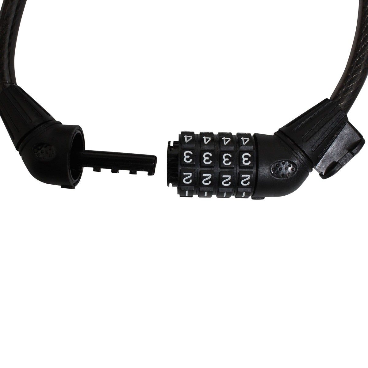 MIKELS CBE-100 Cable candado en espiral retráctil con combinación 4 dígitos (1 mt) - Imagen 3