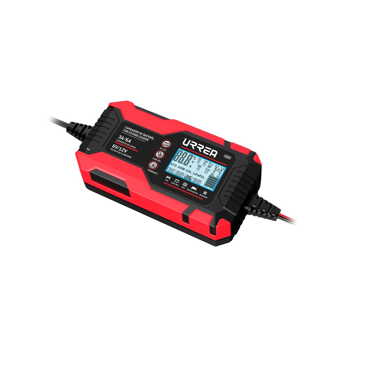 Cargador de bateria con estabilizador 3A y 6A, 6VDC, 12VDC Urrea - Imagen 2