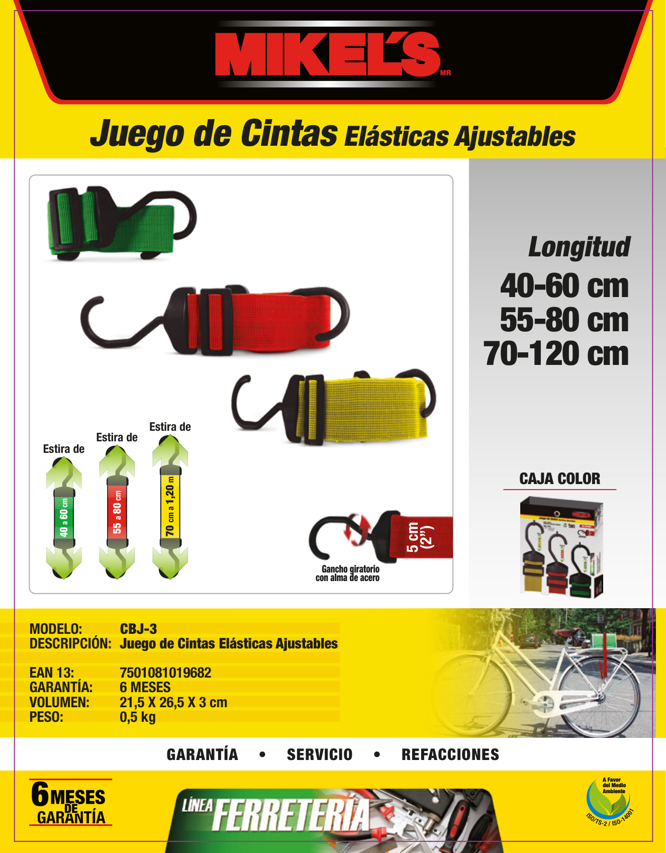 MIKELS CBJ-3 Cinta ajustable (3 pzas) - Imagen 4