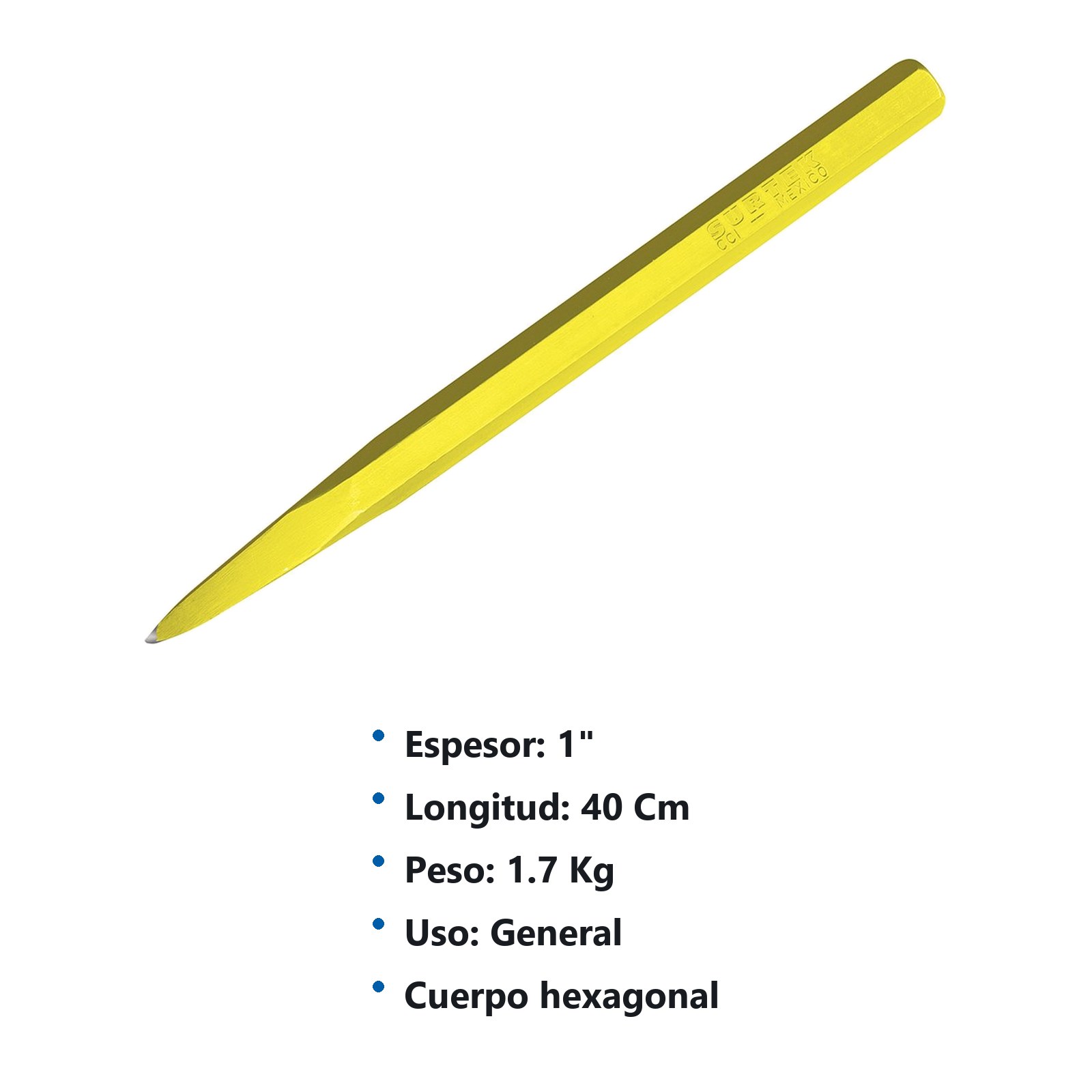 Cuña para concreto cuerpo hexagonal de acero 1" x 40 cm Surtek - Imagen 3