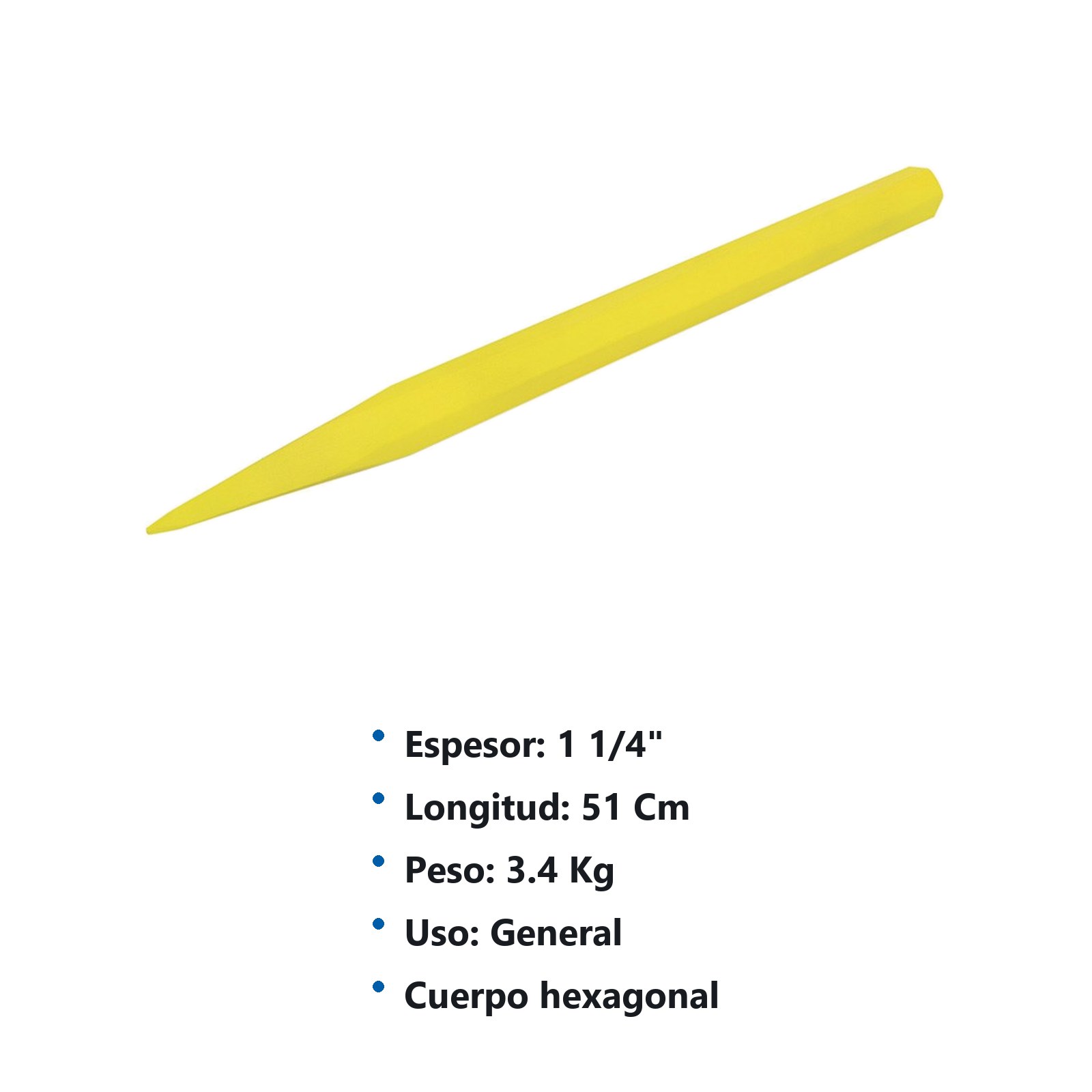 Cuña para concreto cuerpo hexagonal de acero 1-1/4" x 51 cm Surtek - Imagen 3