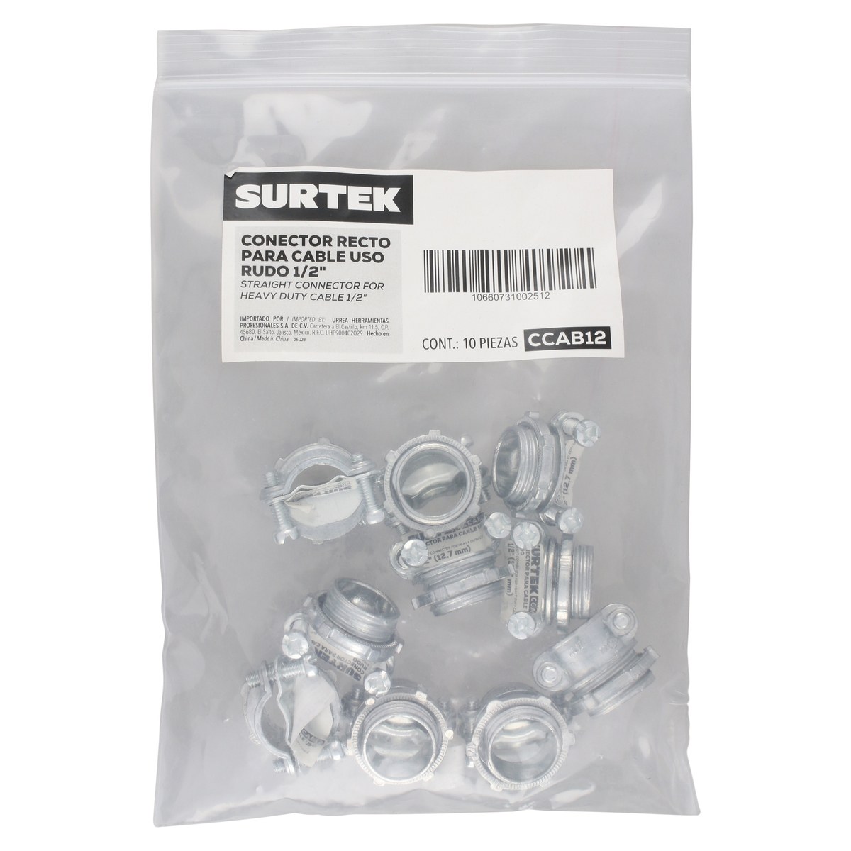 Conector recto para cable 1/2" Surtek - Imagen 3