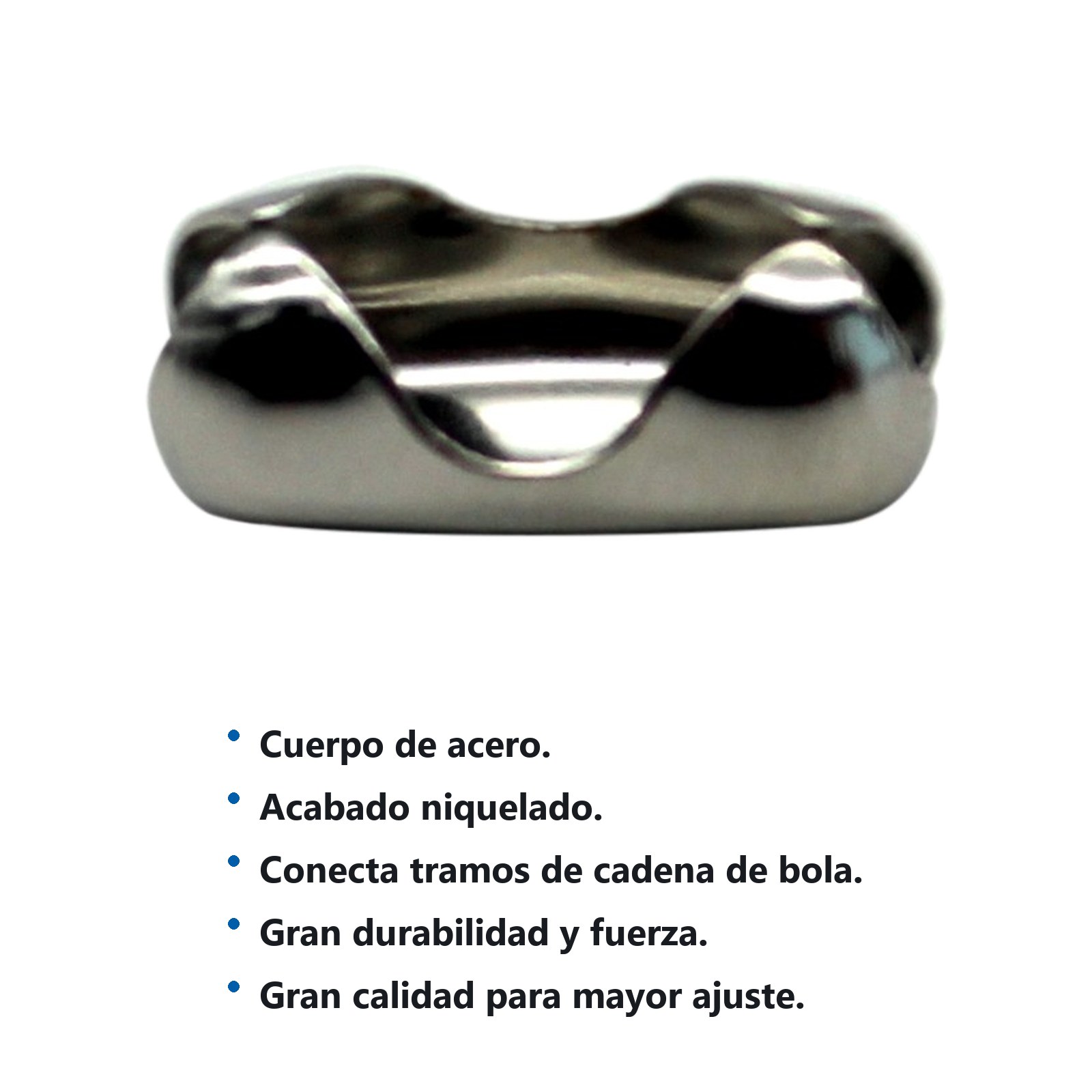 Conector para cadena tipo bola #6, 100 piezas Surtek - Imagen 2