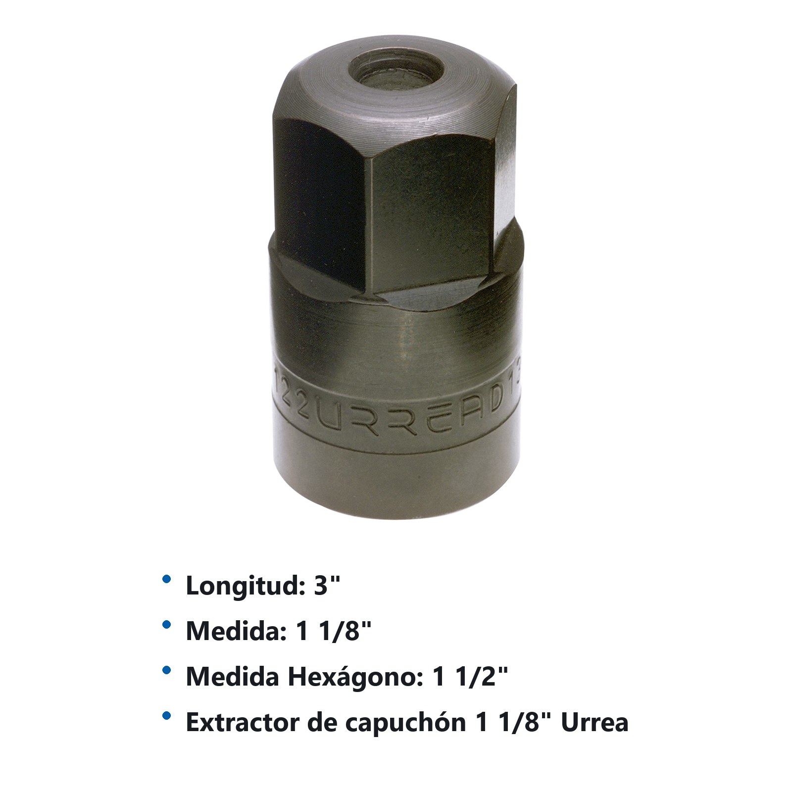 Extractor de capuchón con hexágono exterior 1-1/8" Urrea - Imagen 2