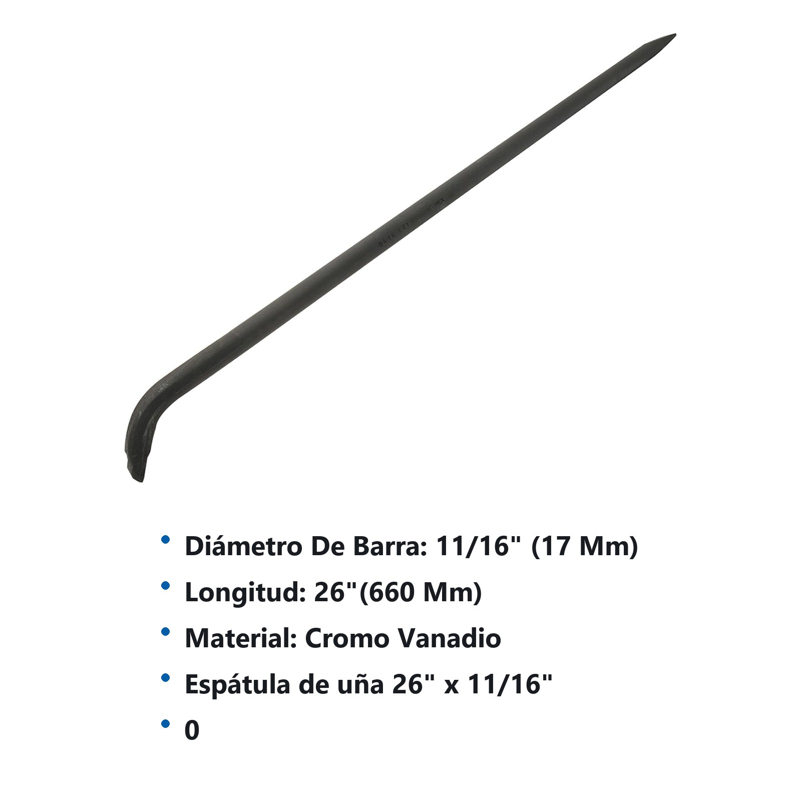 Espátula de uña 26" x 11/16" Urrea - Imagen 2