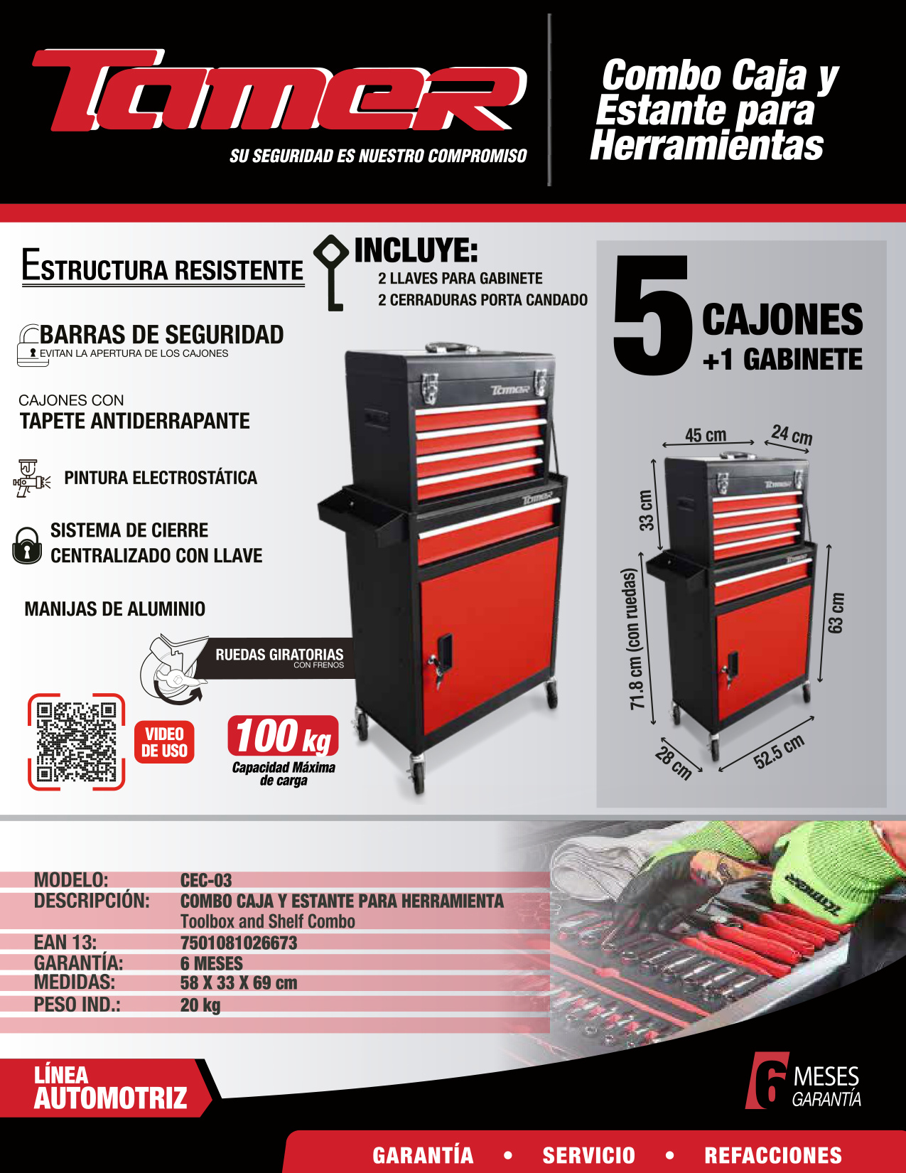 TAMER CEC-03 Estante y caja  para herramientas (Combo) - Imagen 4