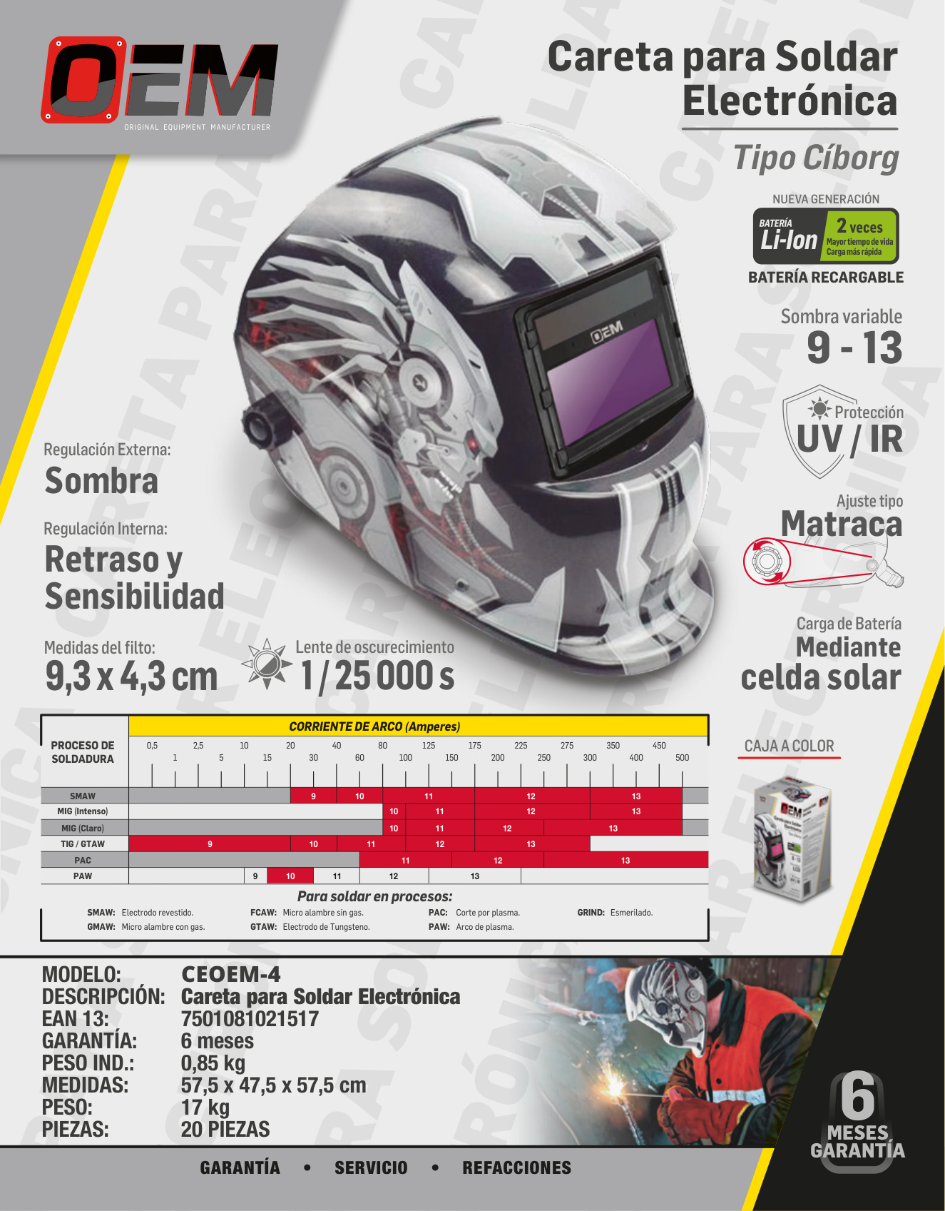 OEM CEOEM-4 OEM Careta para soldar electrónica tipo ciborg - Imagen 4
