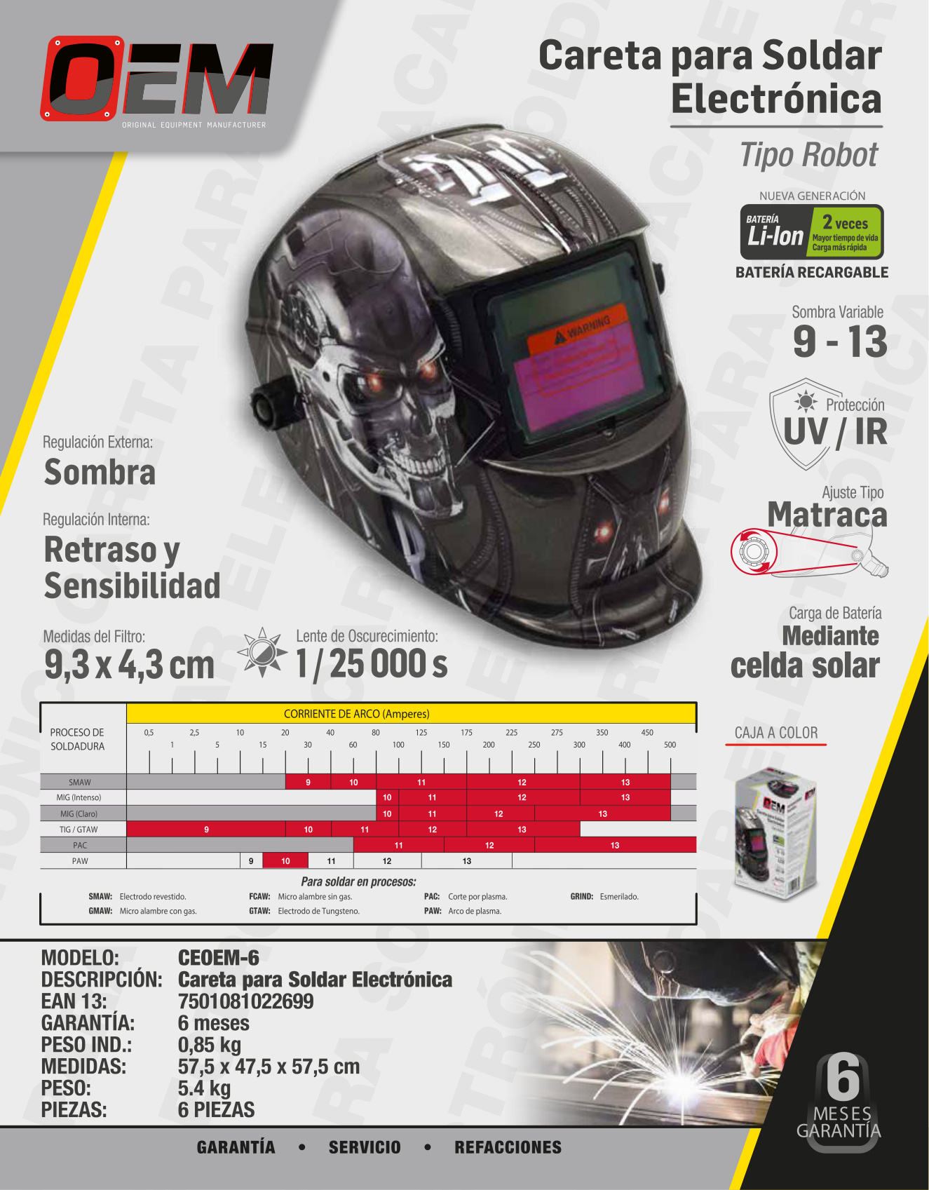OEM CEOEM-6 OEM Careta para soldar electrónica tipo robot - Imagen 4