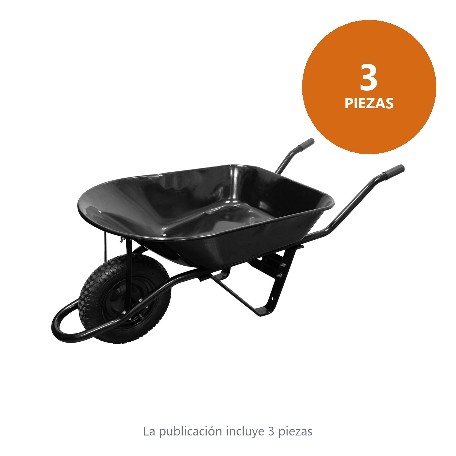 Carretilla con bastidor metálico 4 Ft3 llanta neumática de 2 capas Foy - Imagen 2