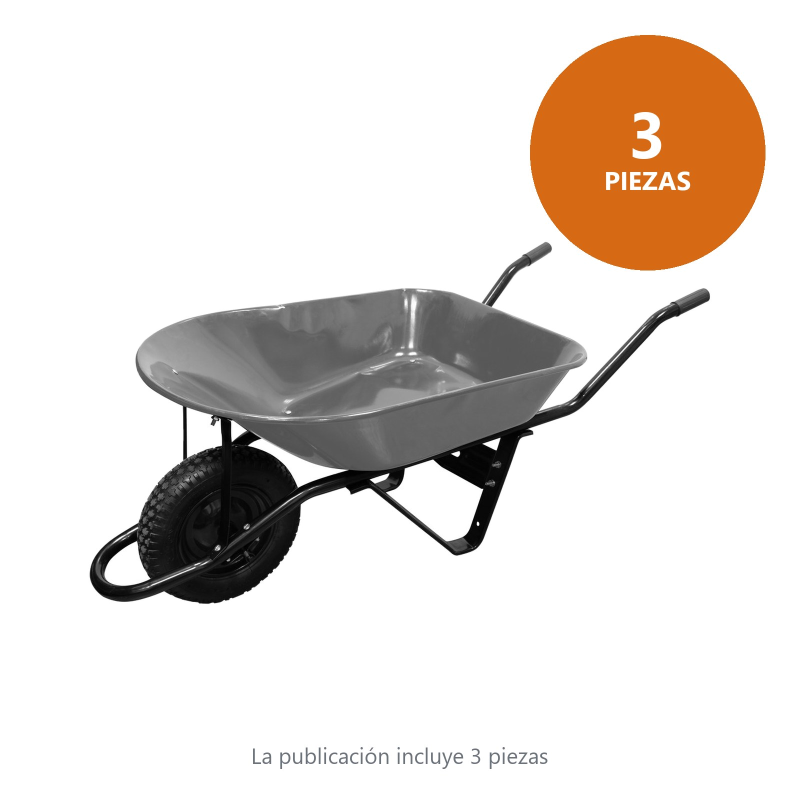 Carretilla con bastidor metálico 4.5 Ft3 llanta neumática de 2 capas Foy - Imagen 2