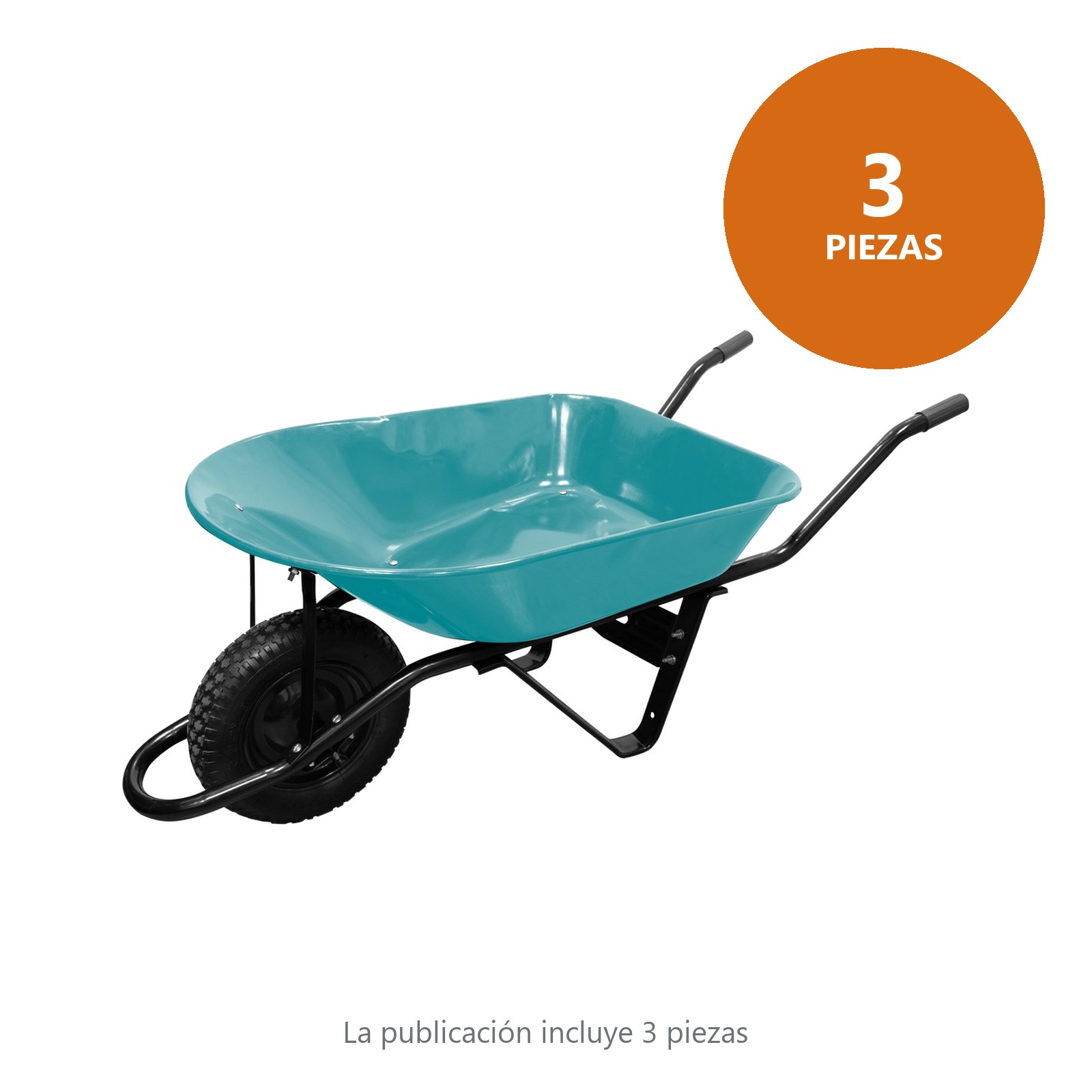 Carretilla con bastidor metálico 5.5 Ft3 llanta solida Foy - Imagen 2