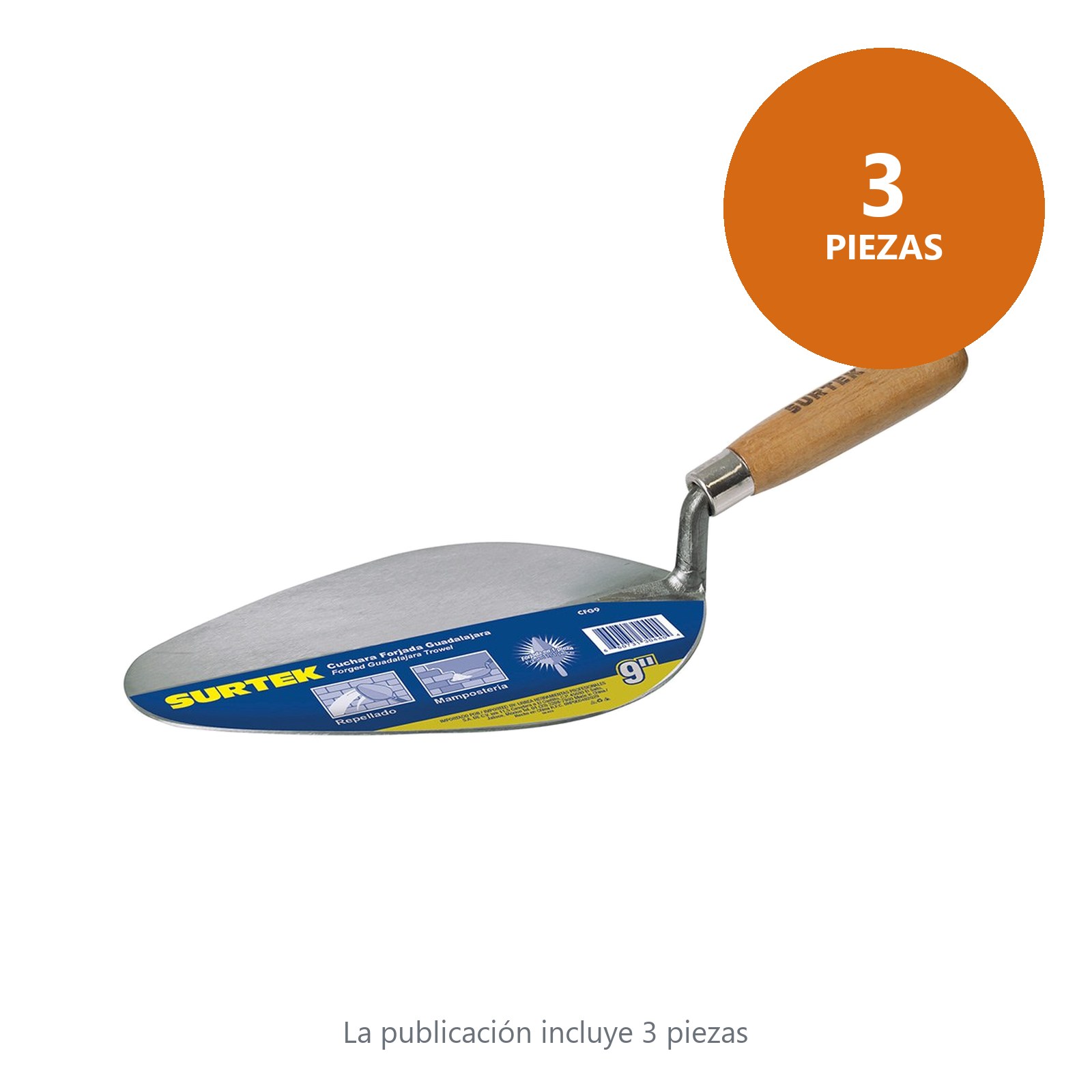 Cuchara tipo Guadalajara forjada a una sola pieza 9" Surtek - Imagen 2