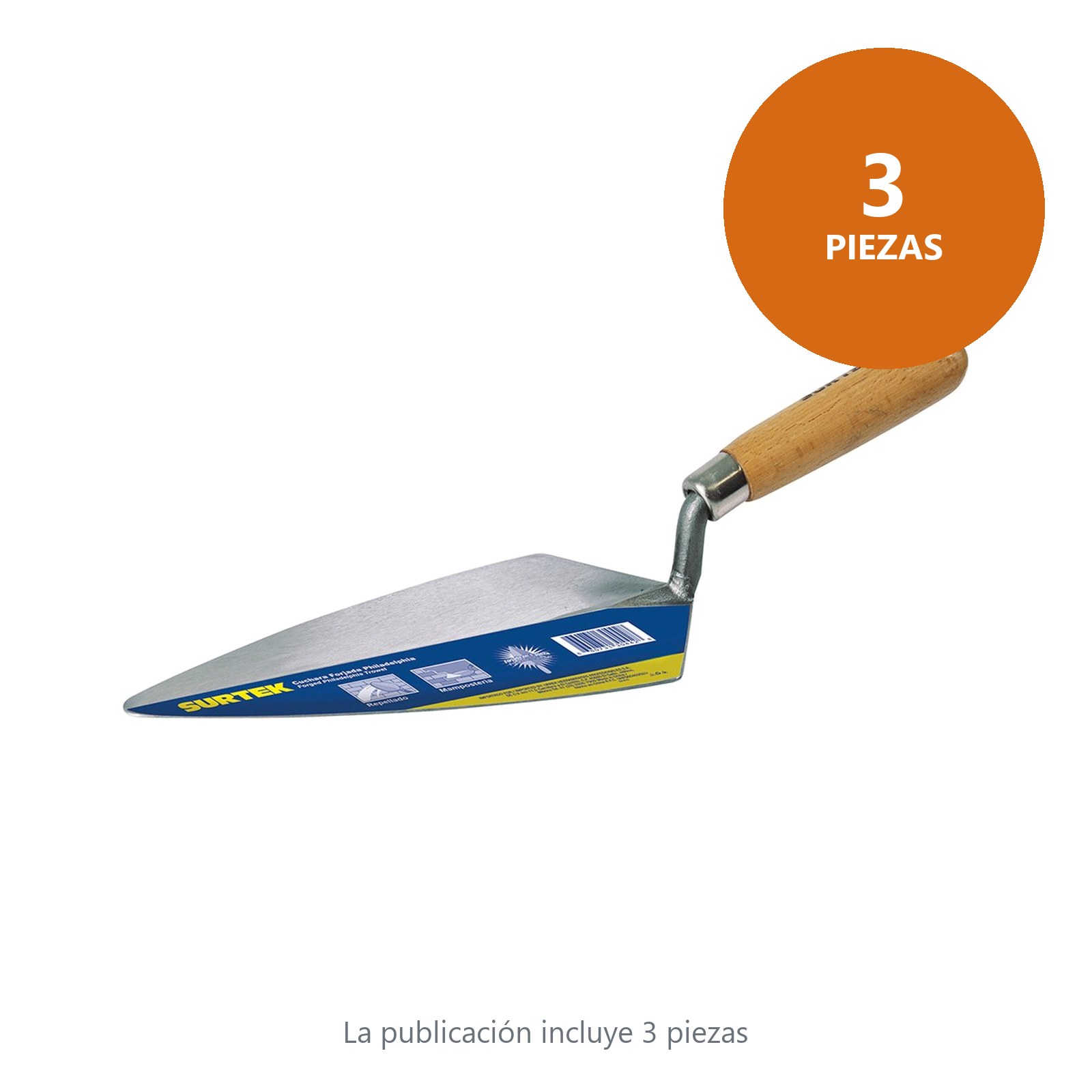 Cuchara tipo Philadelphia forjada a una sola pieza 10" Surtek - Imagen 2