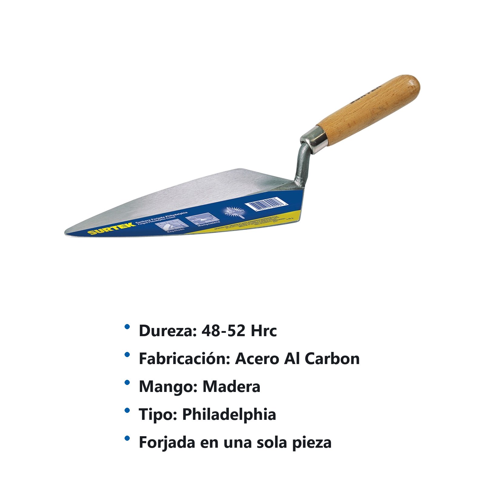 Cuchara tipo Philadelphia forjada a una sola pieza 10" Surtek - Imagen 3