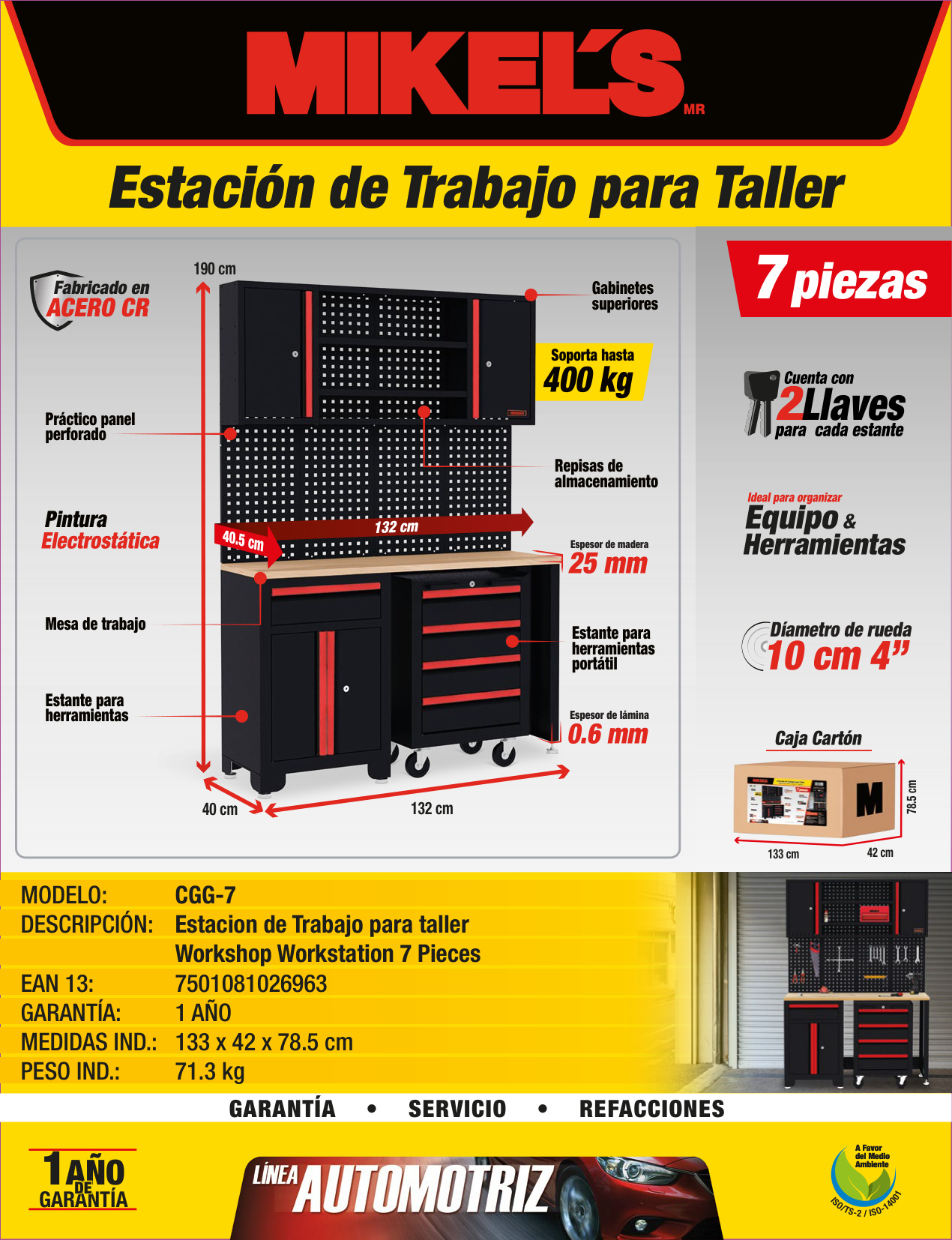 MIKELS CGG-7 Combo taller para garaje (7 pzas) - Imagen 2