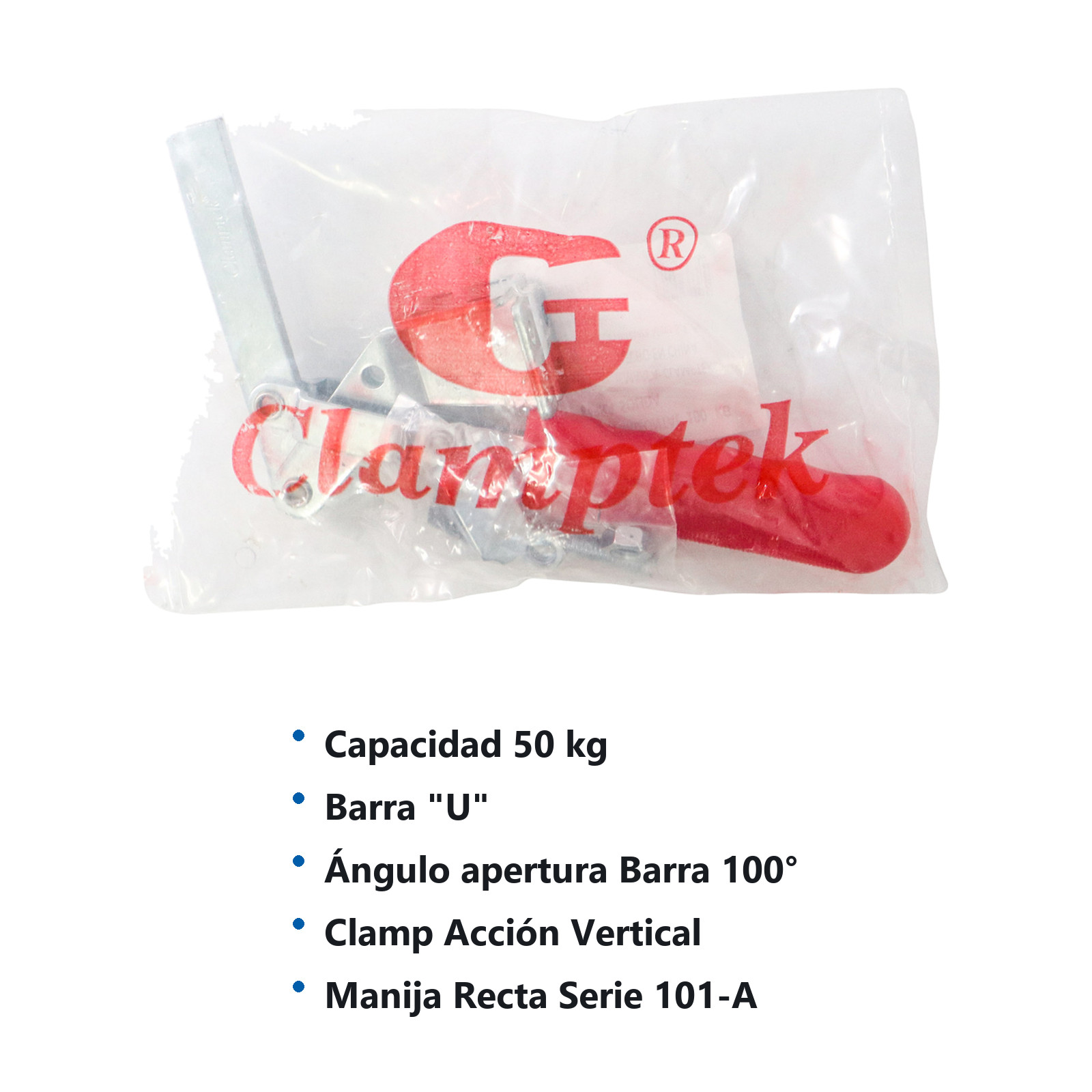 CLAMP ACCION VERT. MANIJA RECTA 50KG BARRA ''U - Imagen 2