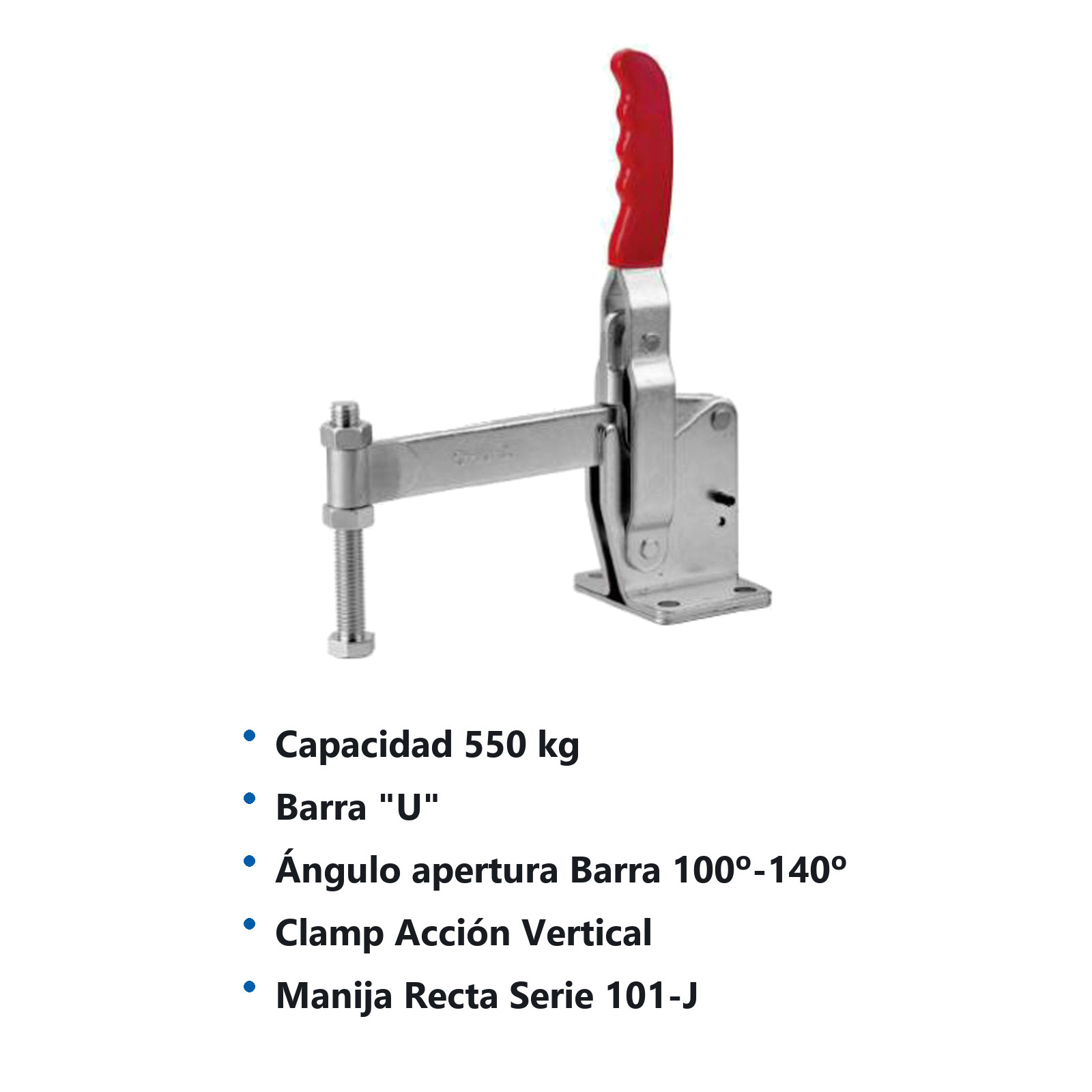 CLAMP ACCION VERT. MANIJA RECTA 550KG BARRA ''U'' - Imagen 2
