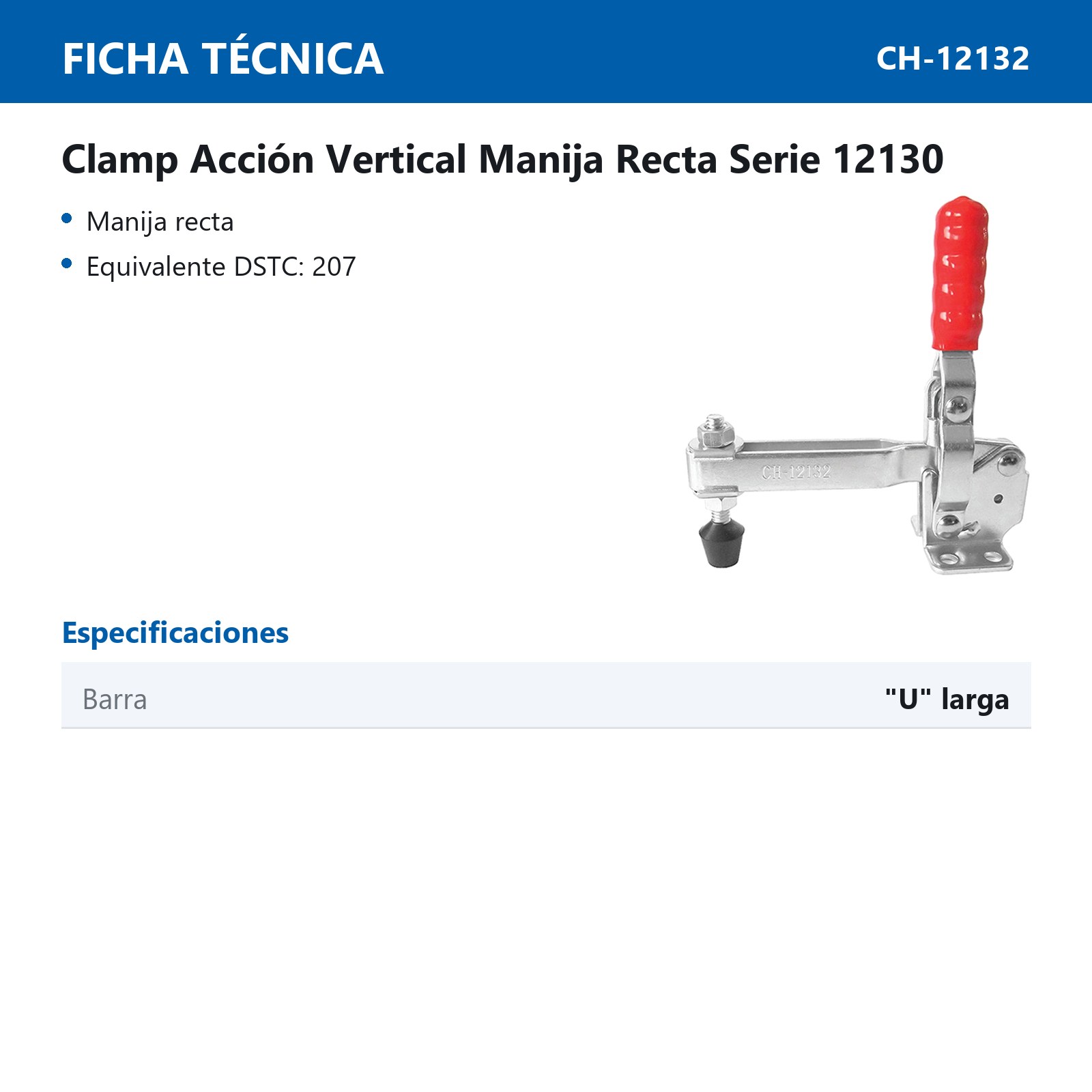 CLAMP ACC. VERT. MANIJA RECTA 227KG BARRA ''U'' L - Imagen 2