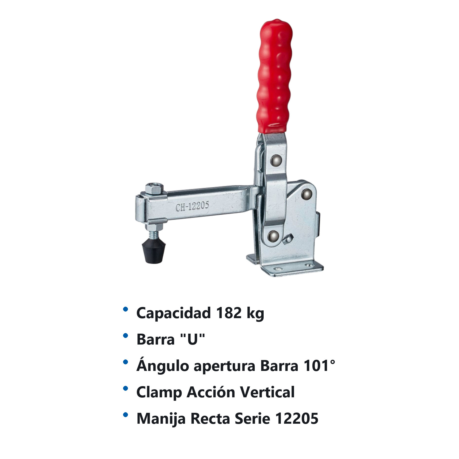 CLAMP DE ACCION VERT. MANIJA RECTA 182KG BARRA U - Imagen 2