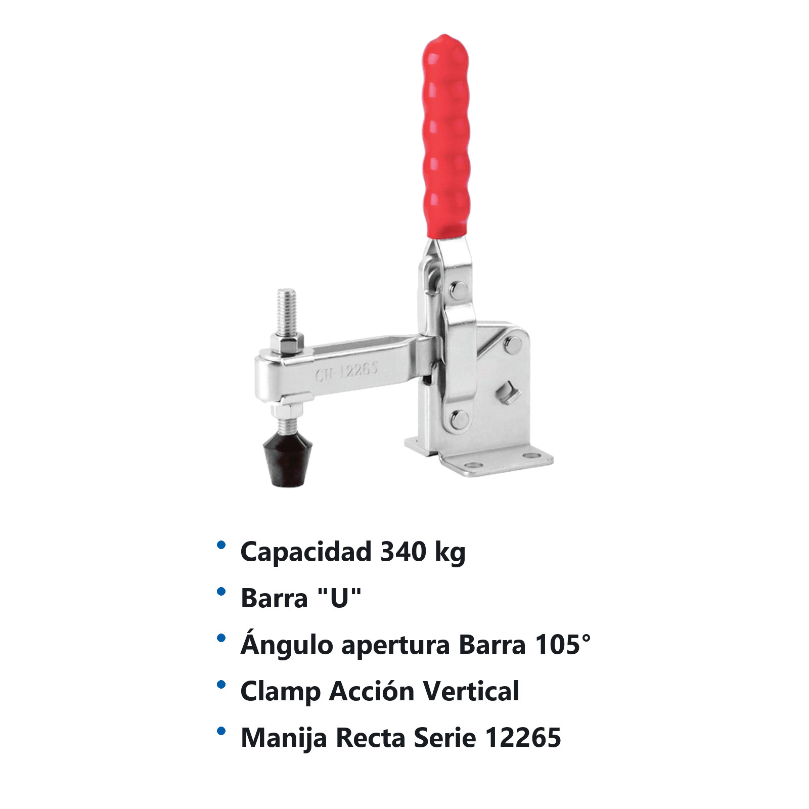 CLAMP ACCION VERT. MANIJA RECTA 340KG BARRA ''U - Imagen 2