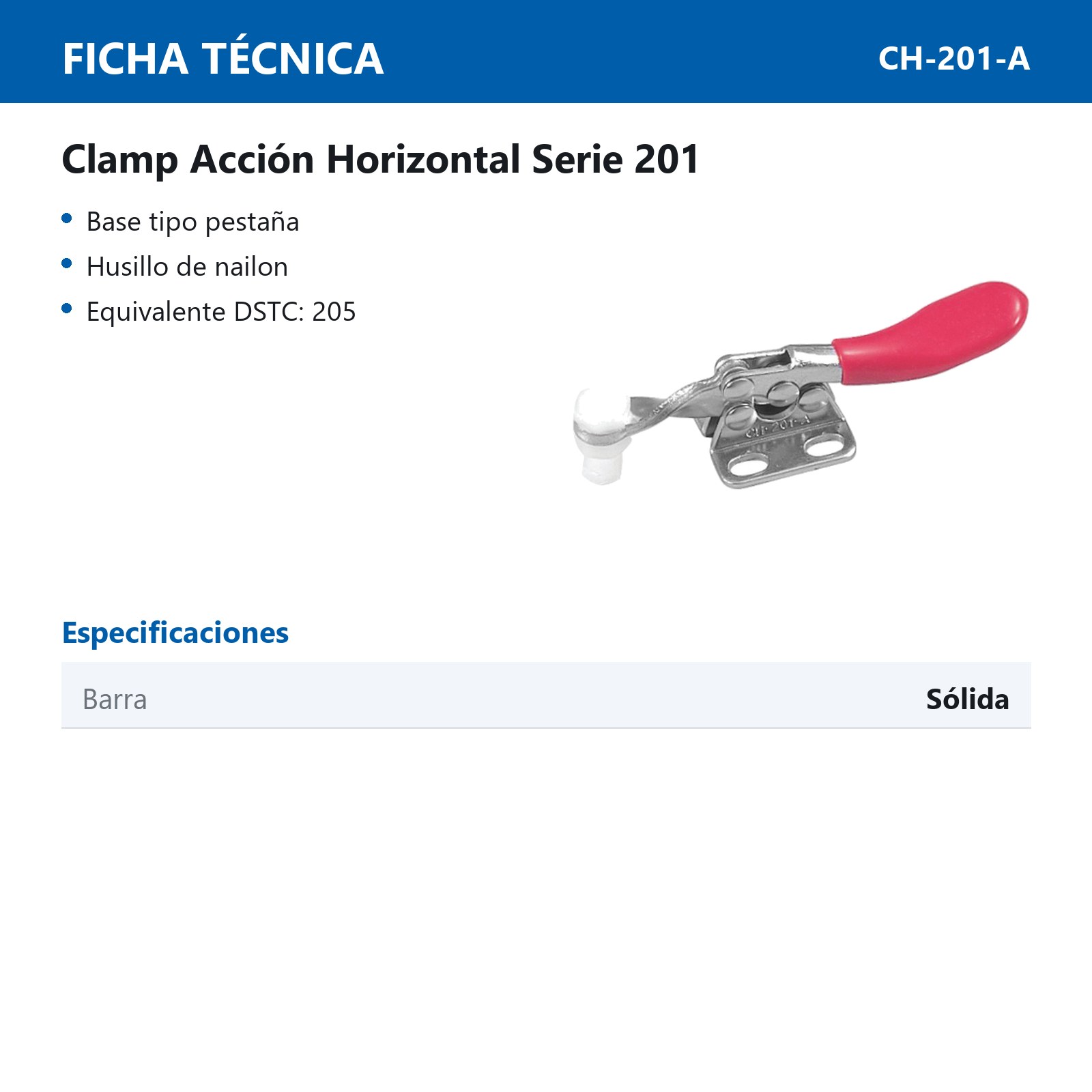 CLAMP ACCION HOR. 27KG BARRA SOLIDA - Imagen 2