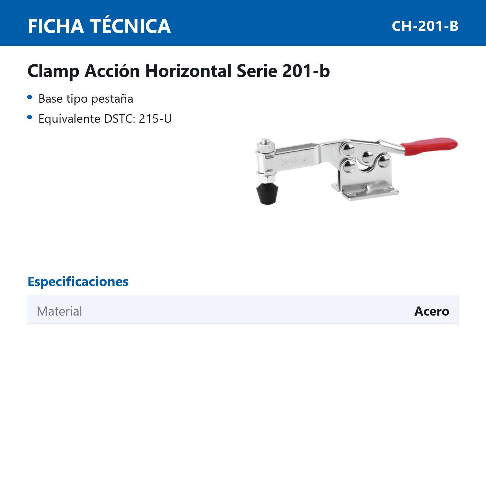 CLAMP ACCION HOR. 90KG BARRA ''U - Imagen 2