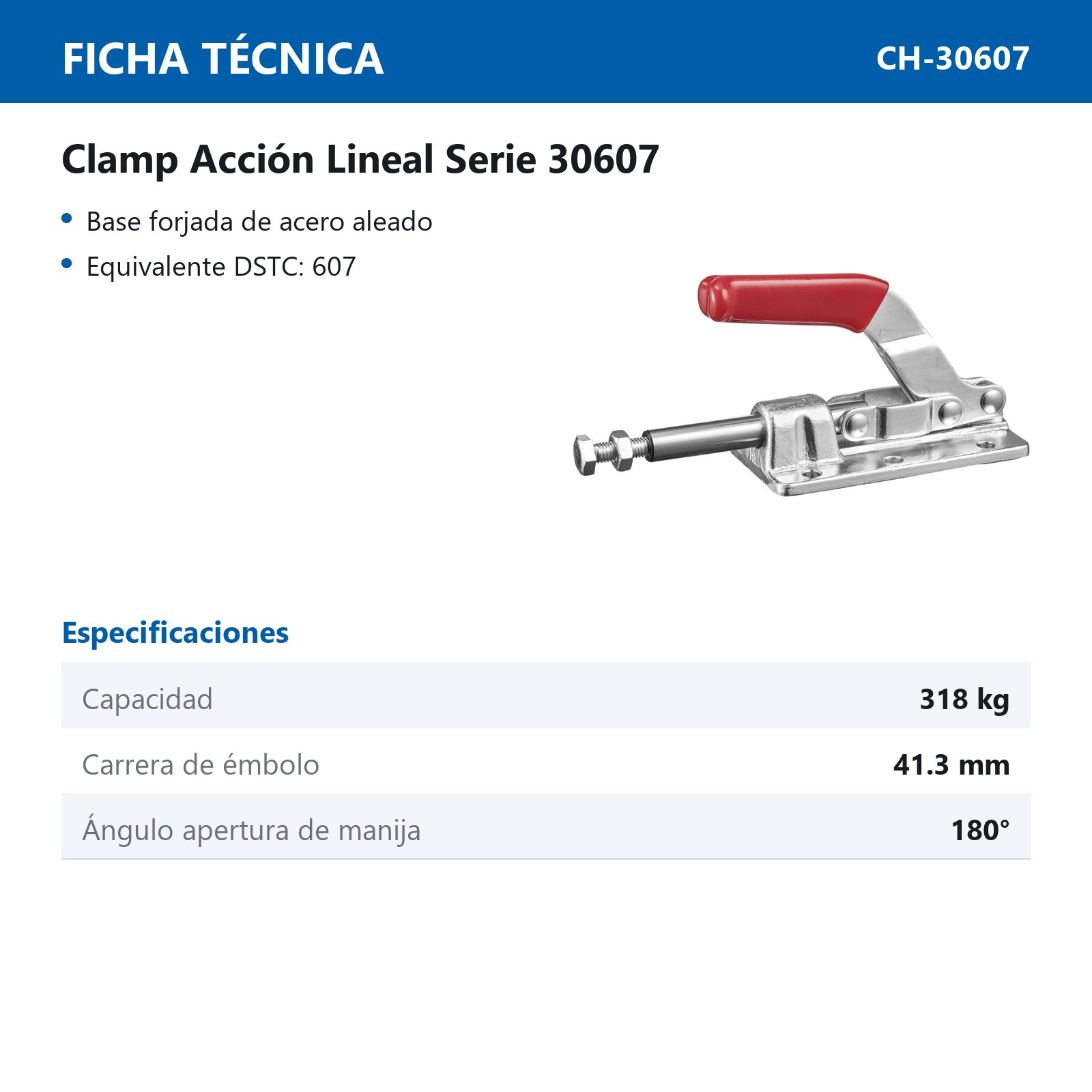 CLAMP ACCION LINEAL 318KG, 180° - Imagen 2