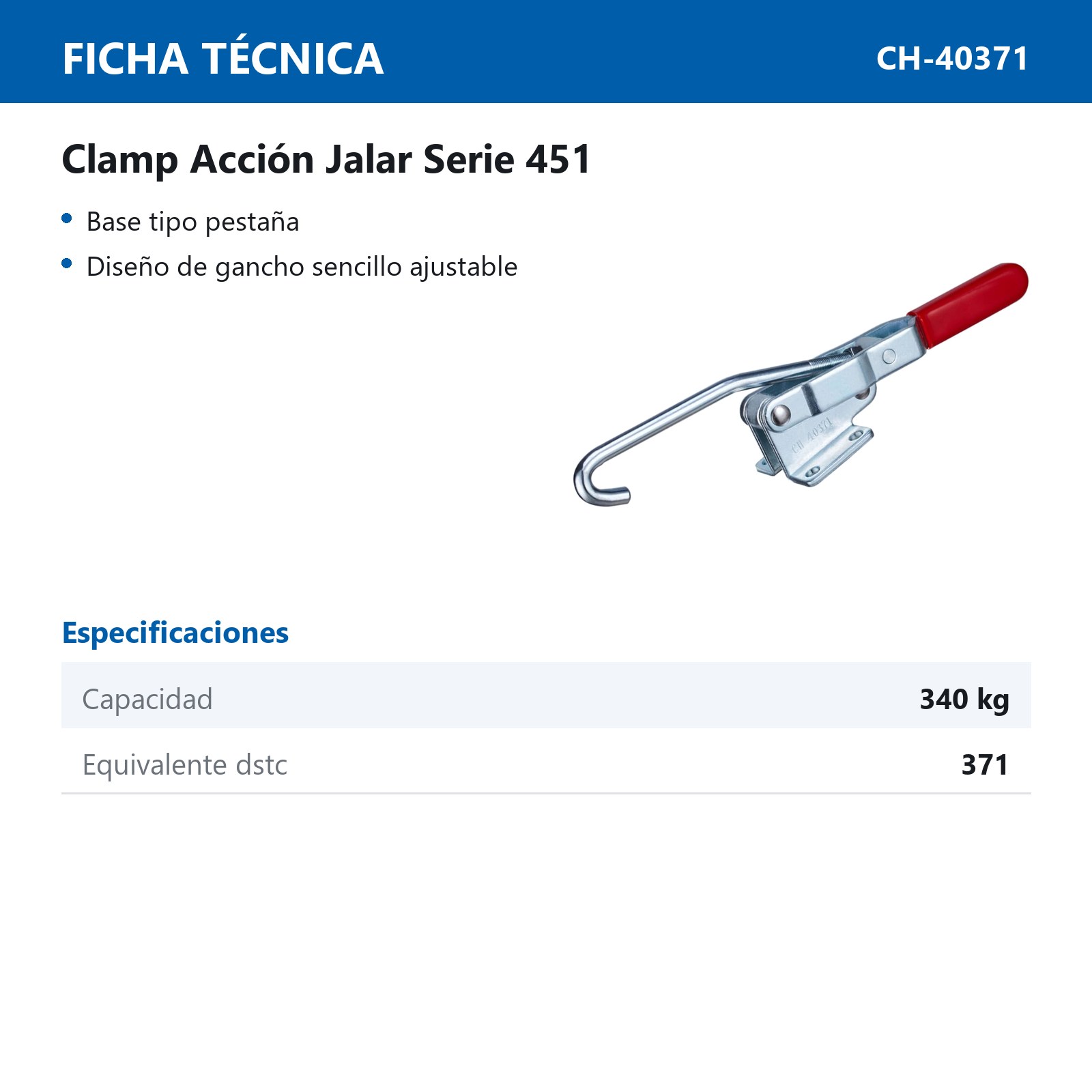 CLAMP TIPO PESTILLO 340KG - Imagen 2