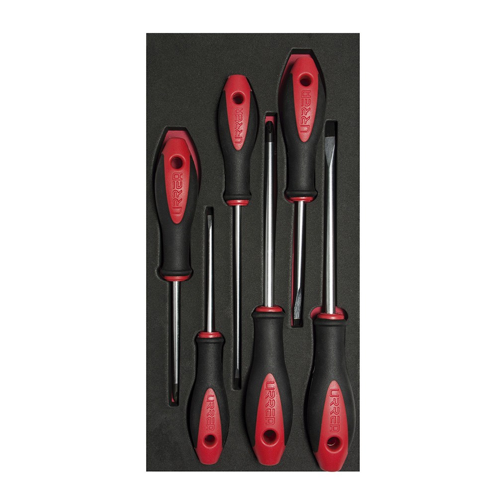 Juego de destornilladores con mango bimaterial varias puntas 6 piezas, CH115-C Urrea